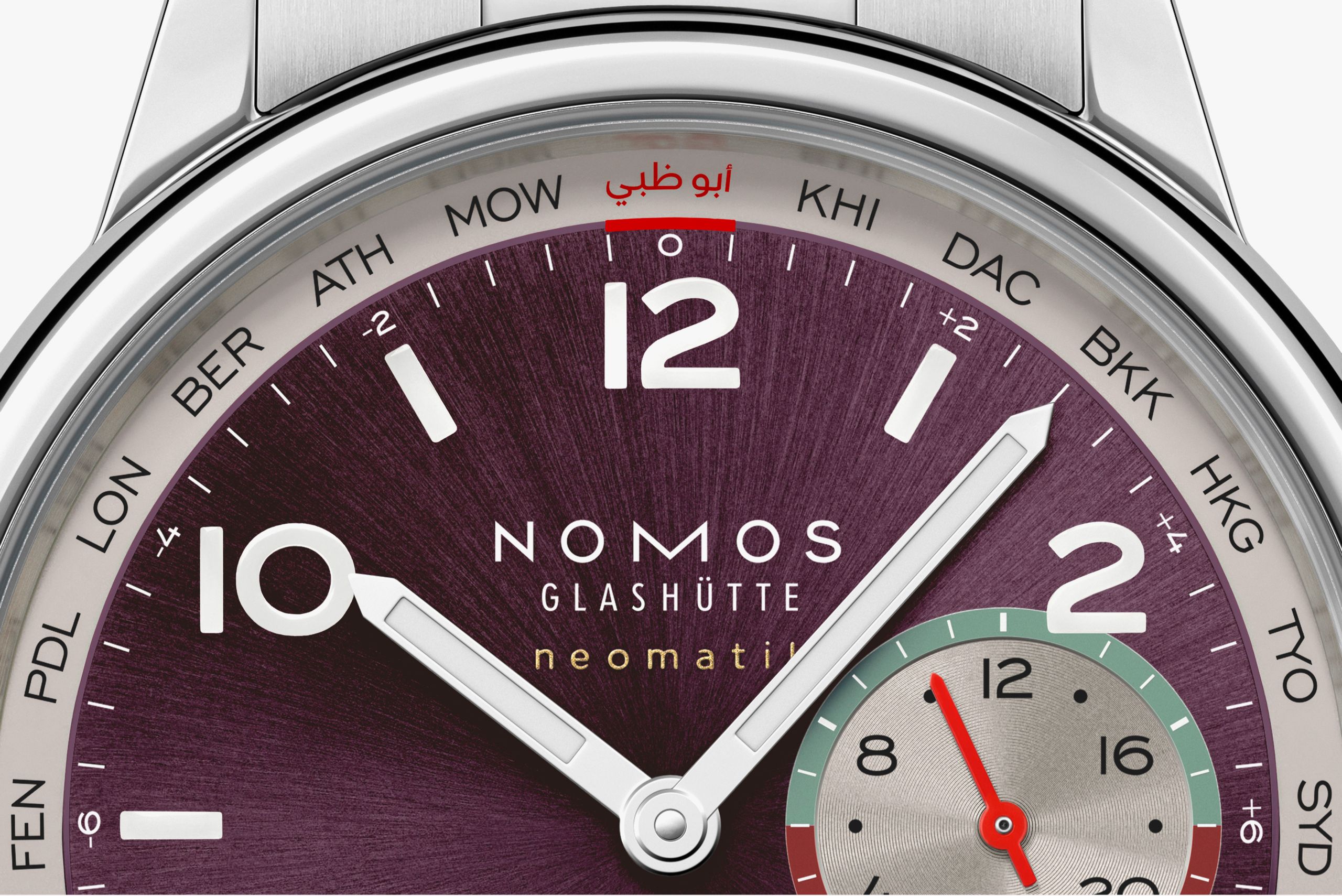 late highlights of 2025 — Nomos Club Sport Neomatik Worldtimer for Mansour upper half of dial