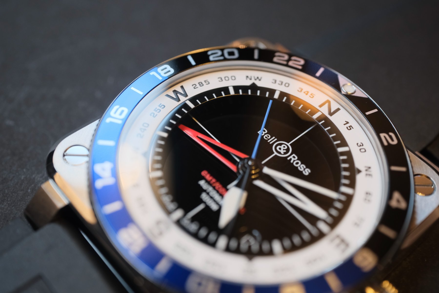 Bell & Ross BR-03 GMT Compass up close