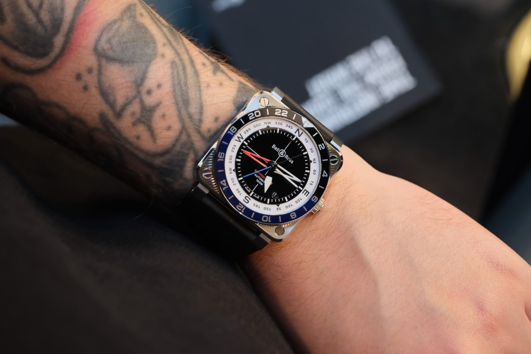 Bell & Ross BR-03 GMT Compass wrist shot