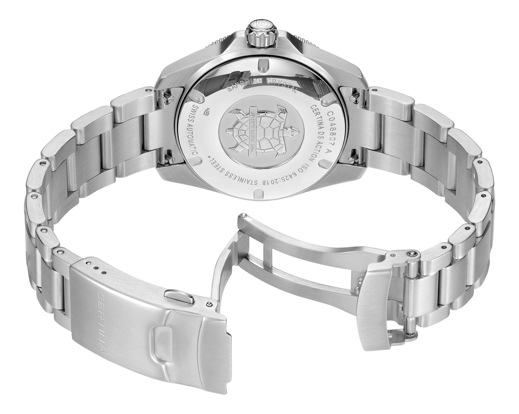 Certina DS Action Diver 38mm black dial steel bracelet