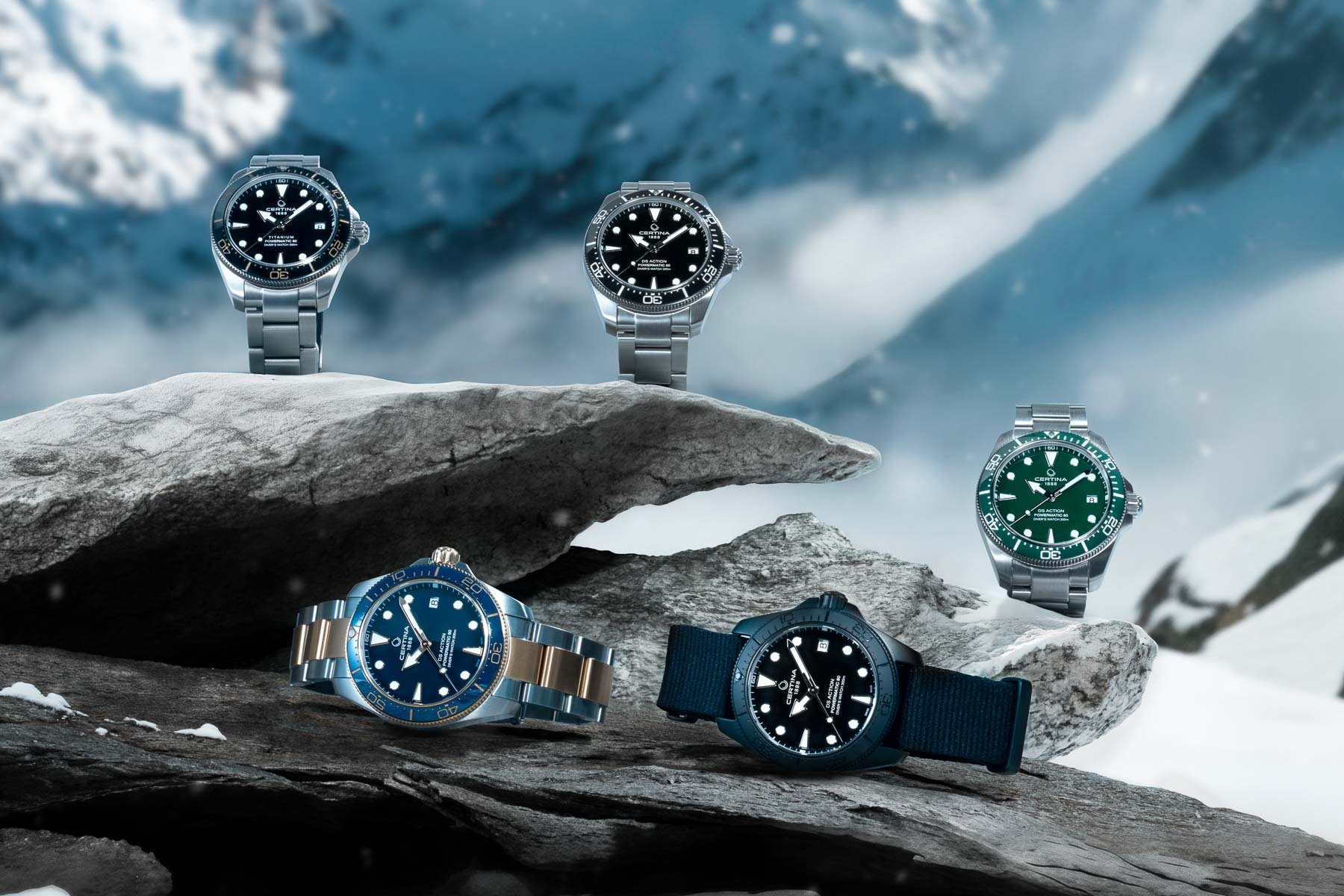 Certina DS Action Diver 38mm group shot