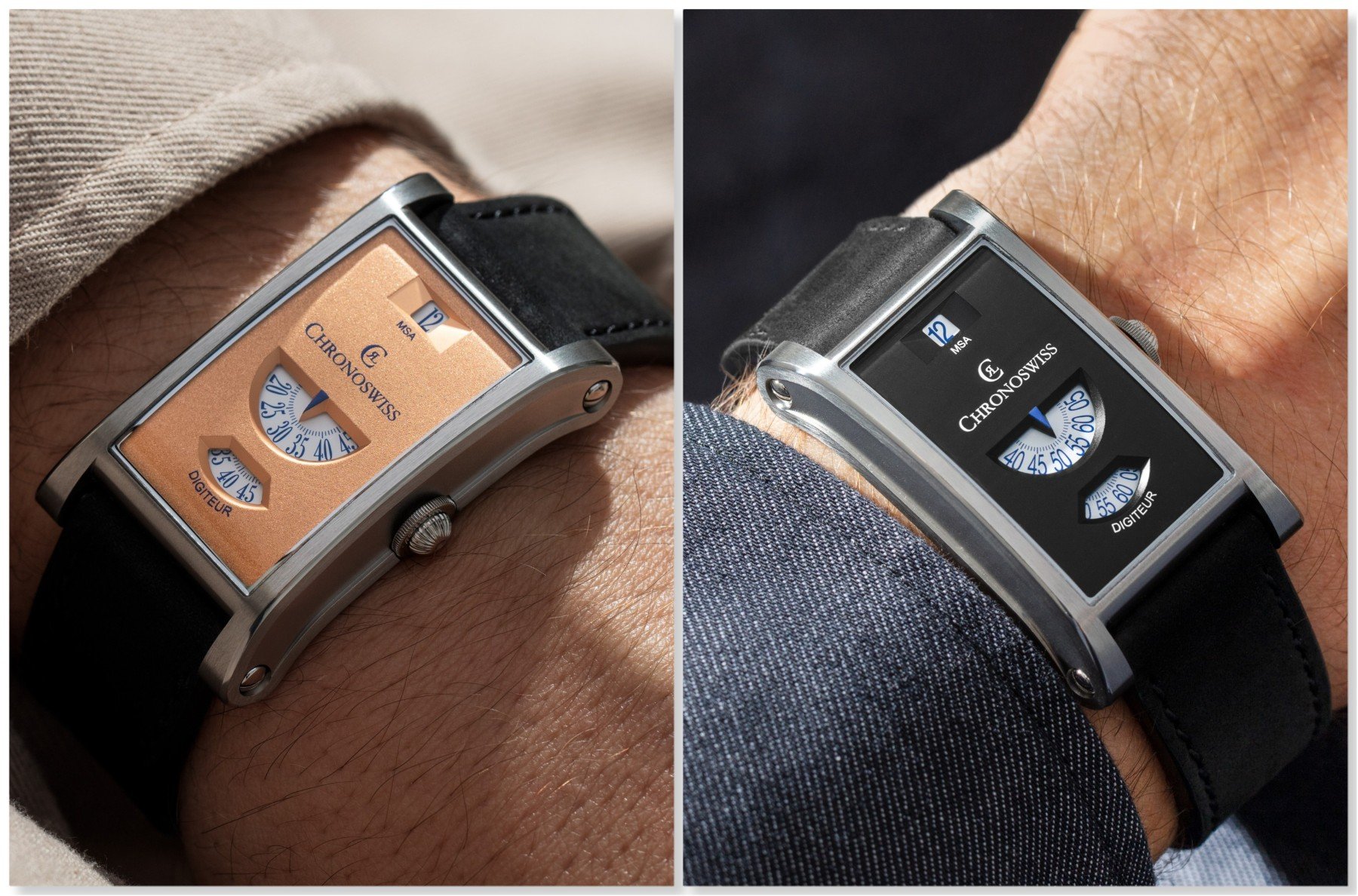 The Chronoswiss Neo Digiteur Sand And Granit — Two Homage "Montres Sans Aiguilles" In Steel