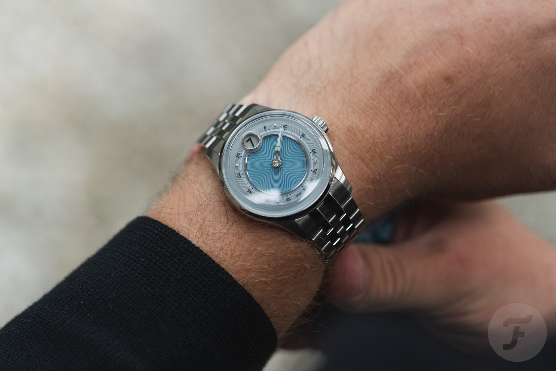 Christopher Ward C1 Jump Hour Mk V on the wrist