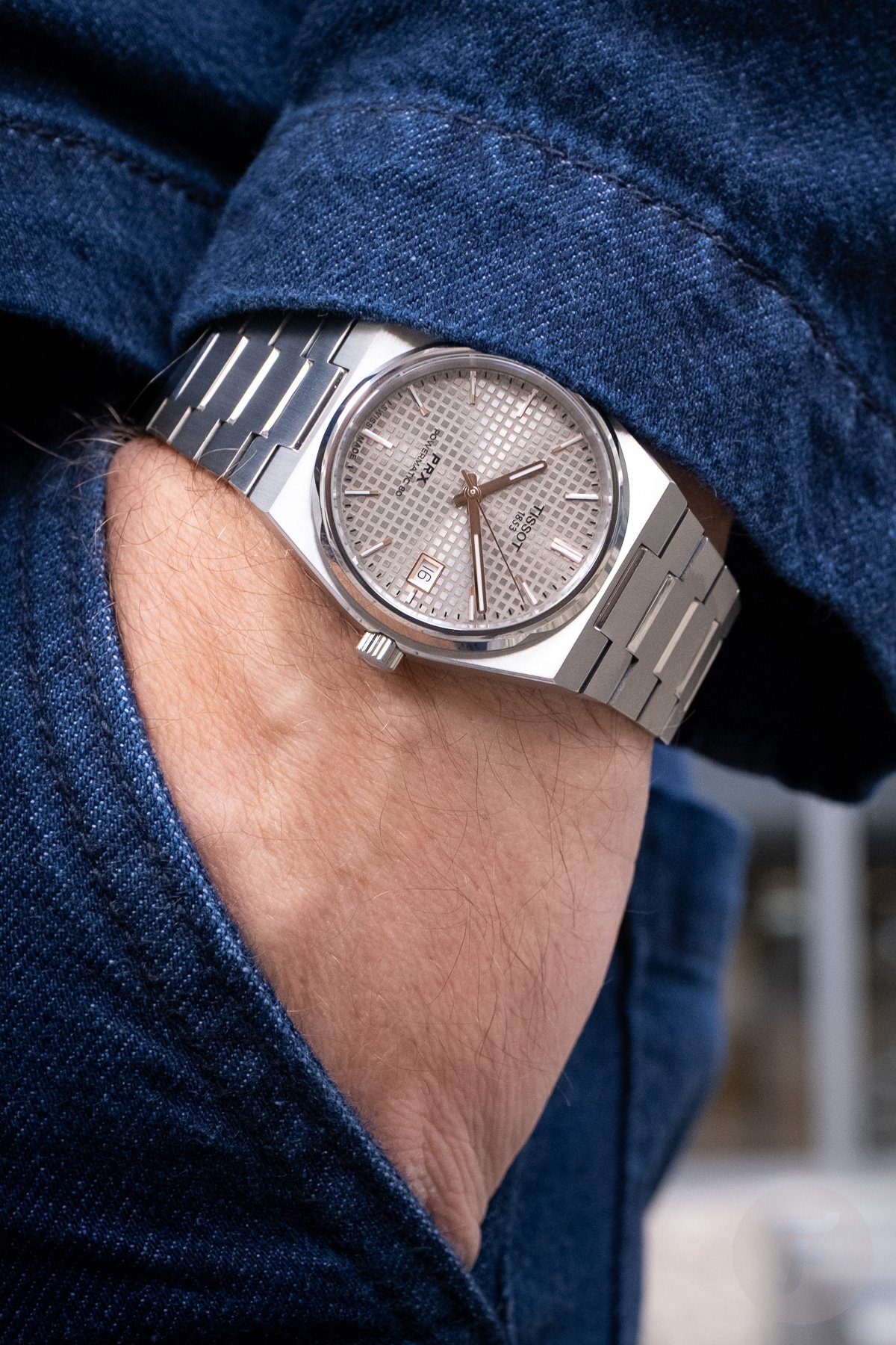 Tissot PRX Titanium 38mm pocket shot