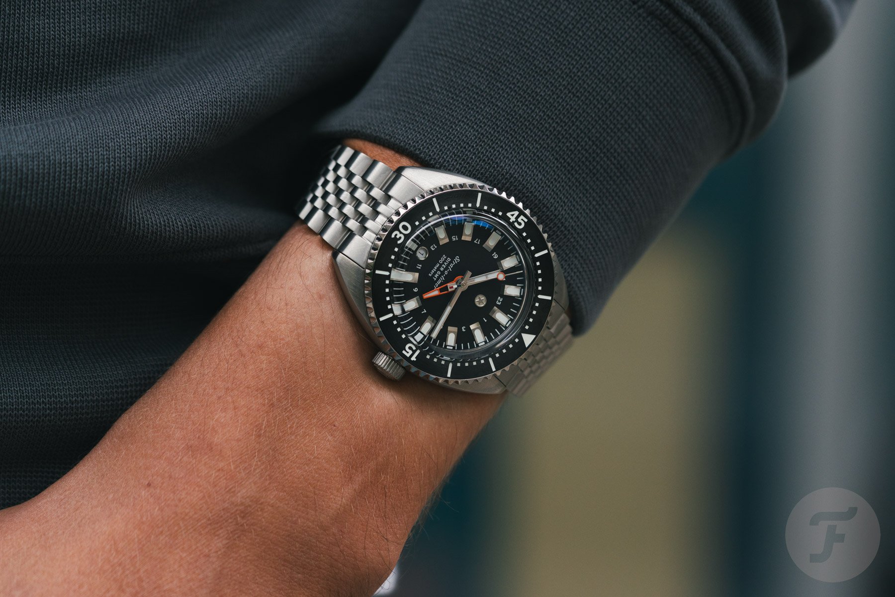 black-dial Jack Mason Strat-o-Timer Titanium Diver GMT pocket shot