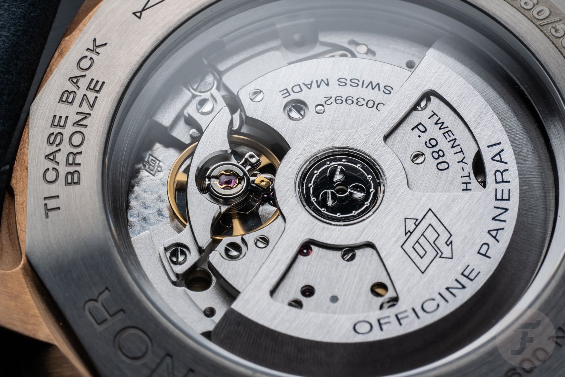 Panerai Luminor Marina Bronzo PAM01678 movement macro