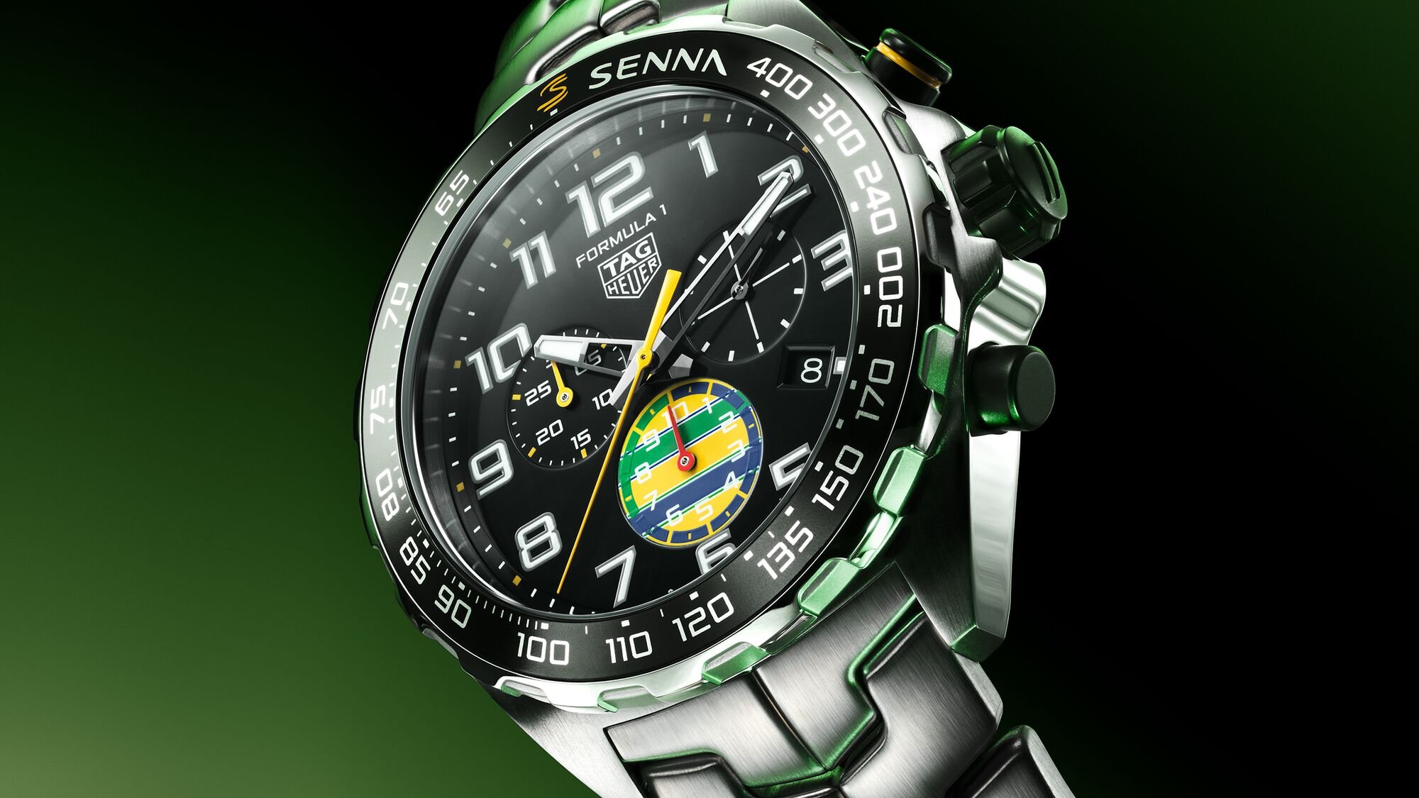 TAG Heuer Ayrton Senna limited editions on s link bracelet