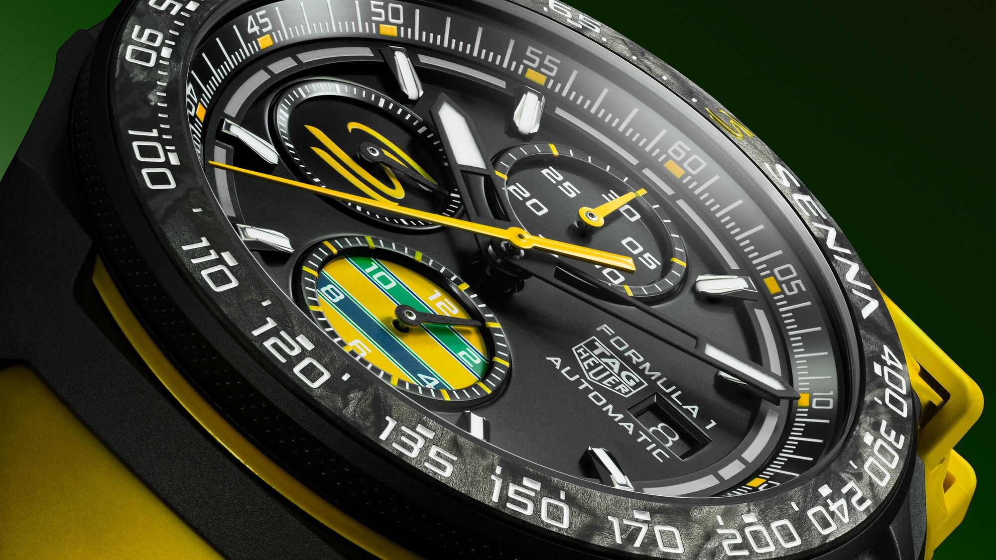 TAG Heuer Ayrton Senna limited editions dial closeup