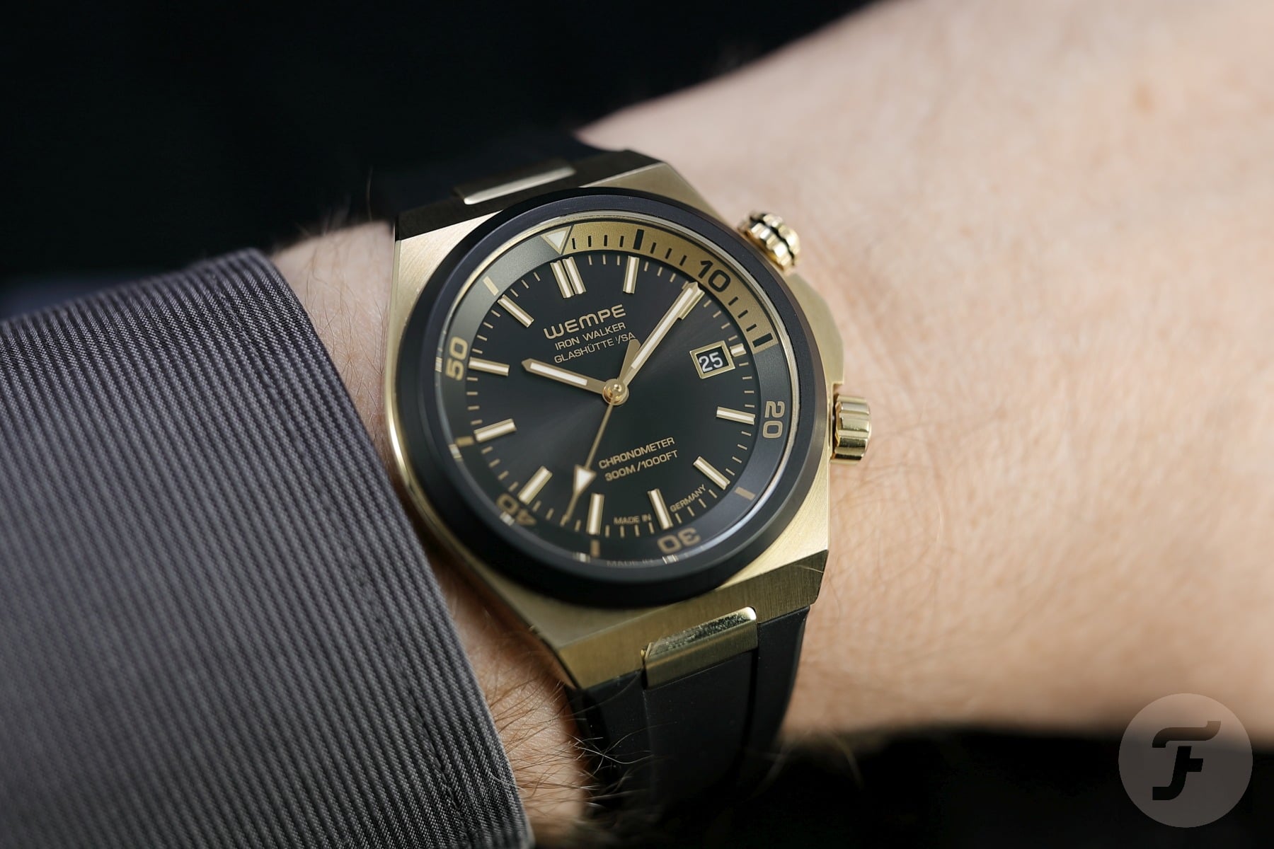 Wempe Iron Walker Diver Bronze wrist shot