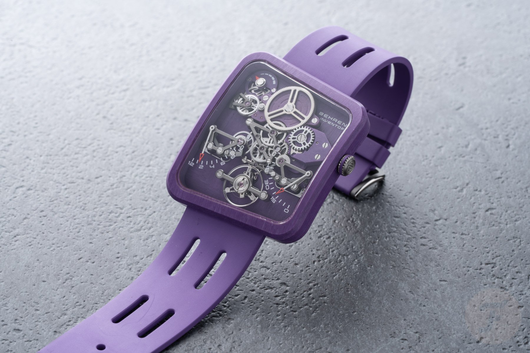 purple Behrens Ultra-Light 11G propped up on strap