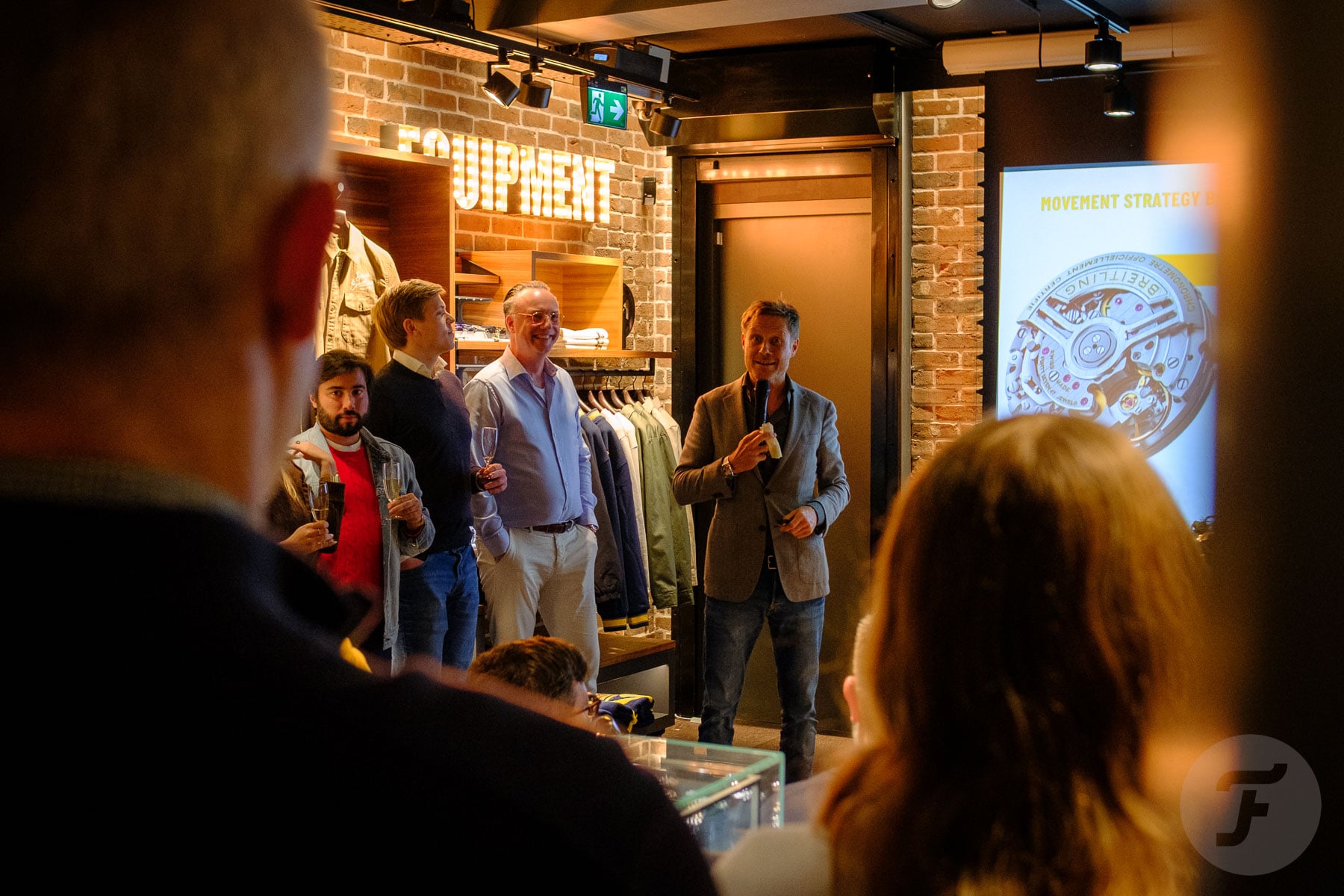 Anthony Mak de Waay speaking at Breitling Fratello event in The Hague