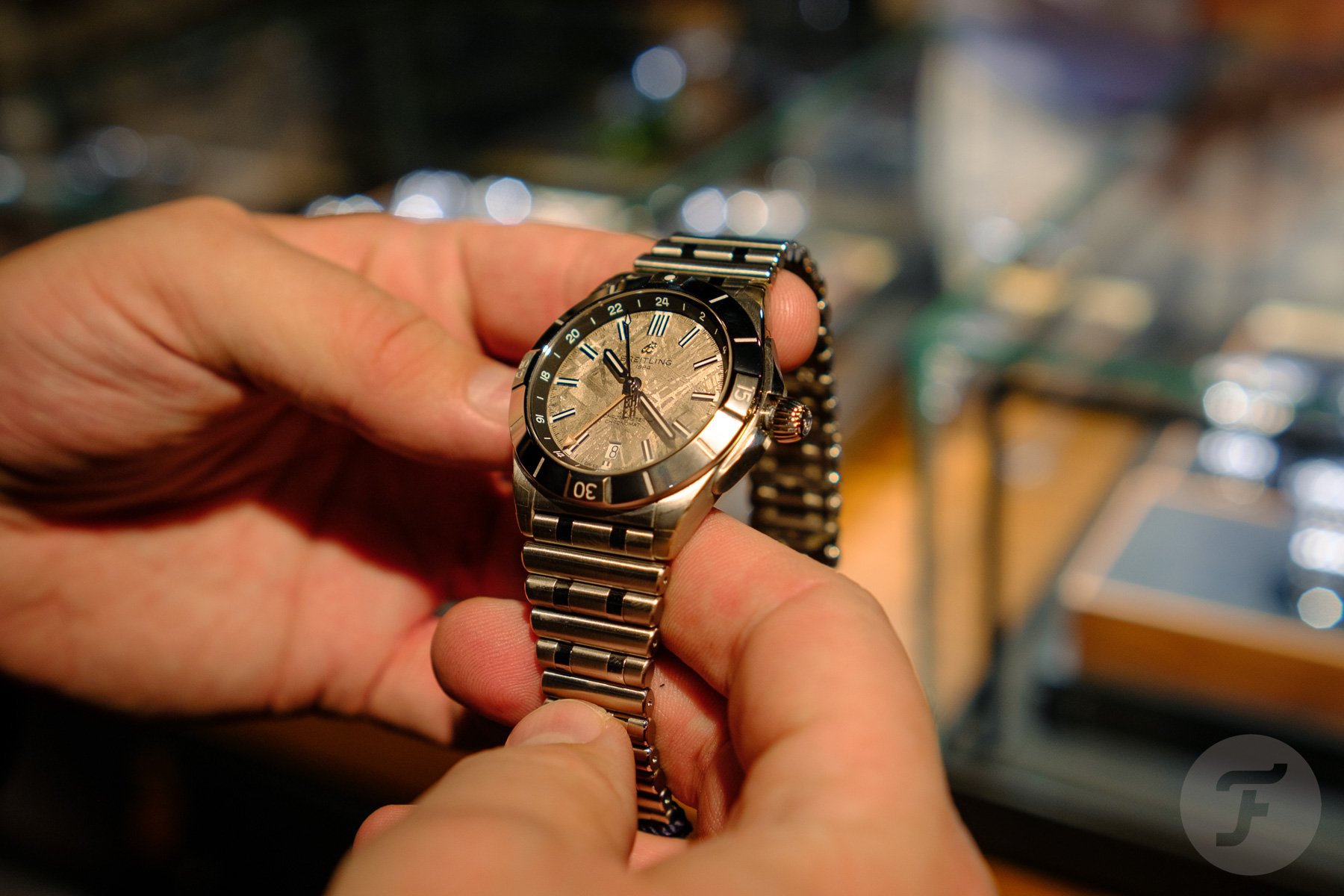 Breitling Chronomat Automatic GMT 40 Erling Haaland in hands