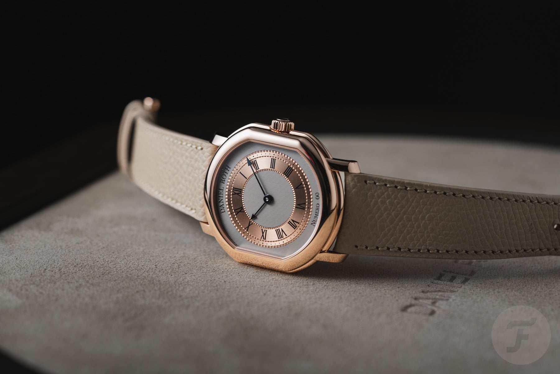 Daniel Roth Souscription Extra-Plat Rose Gold on its side