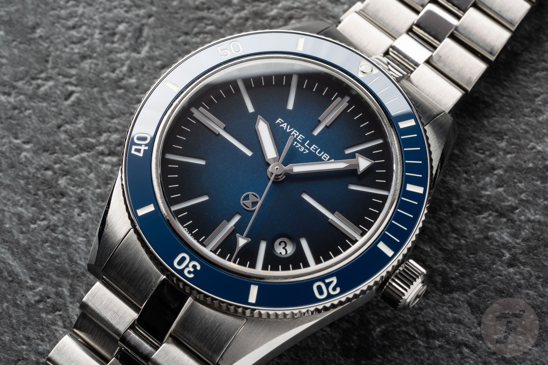 Favre Leuba Deep Raider Renaissance flat-lay, up close