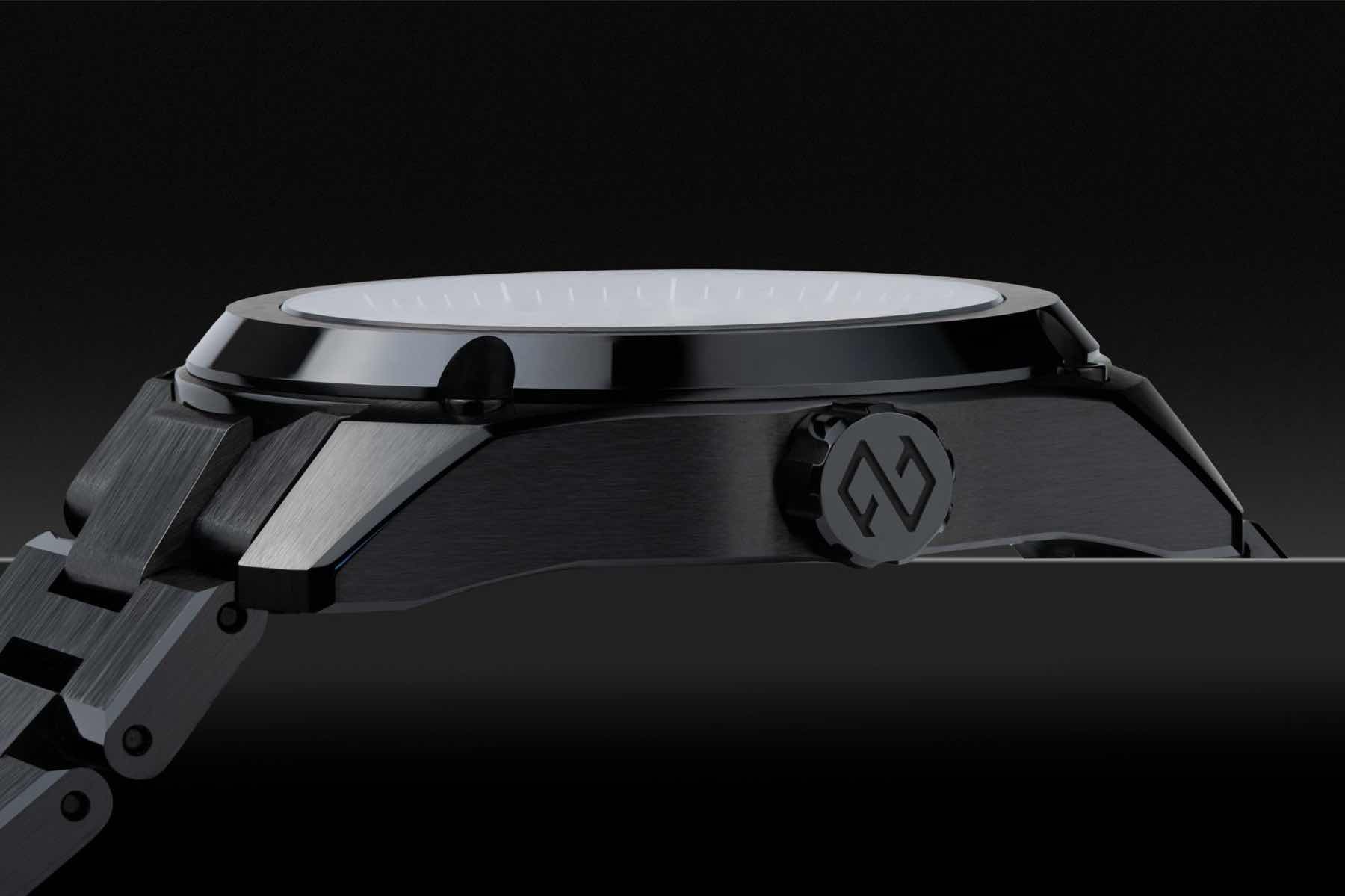 Formex Essence Ceramica Automatic COSC "Dark Matter" 41mm case profile, crown side