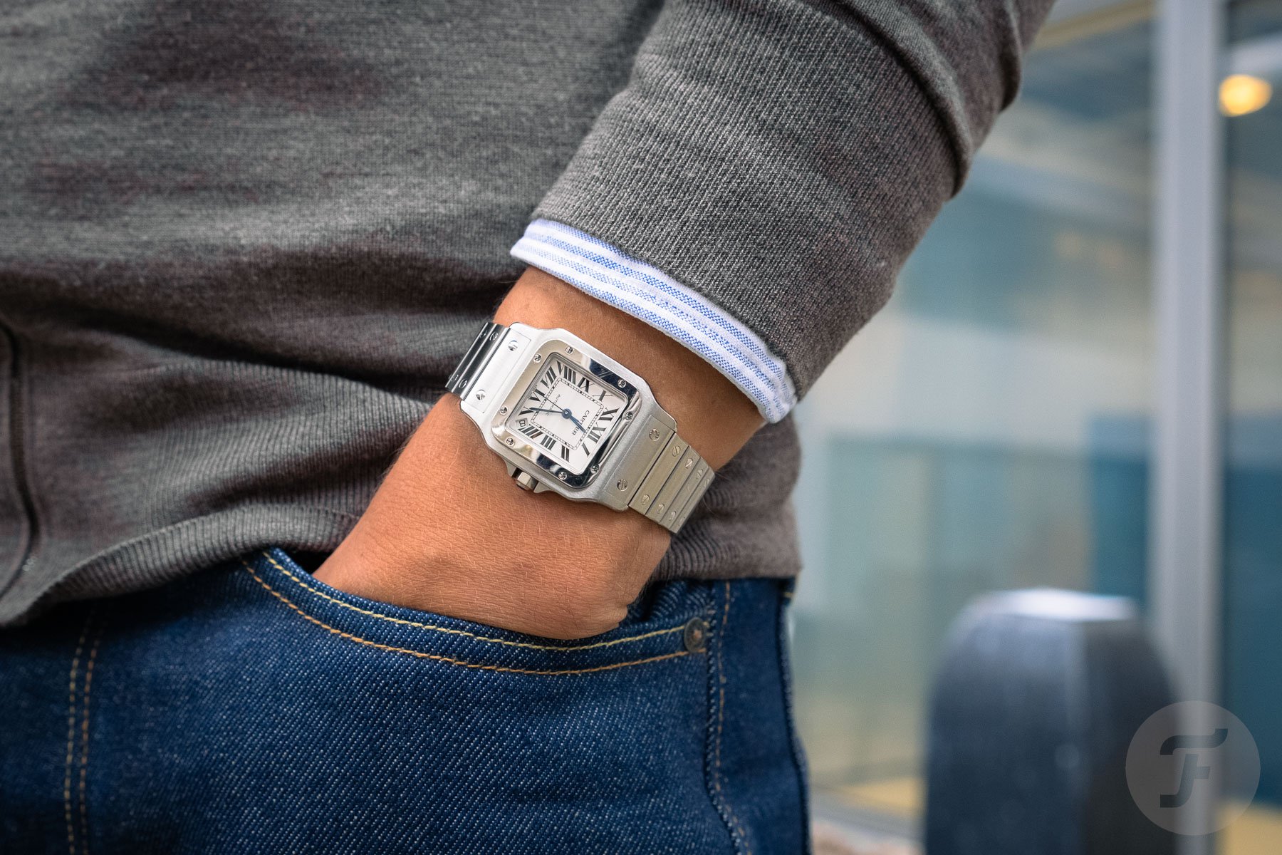 Cartier Santos Galbée pocket shot