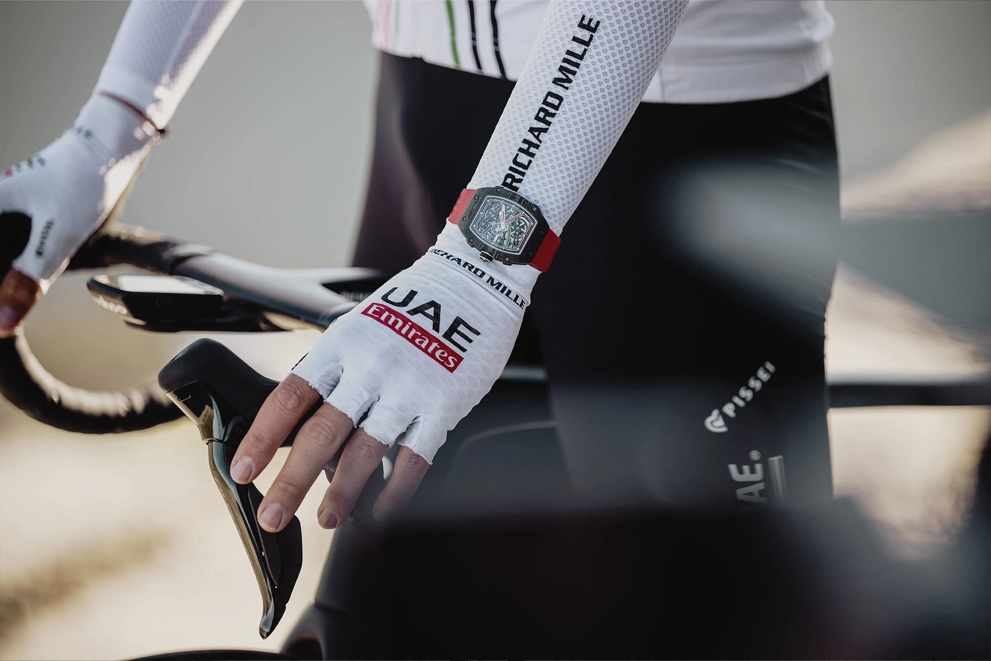 UAE Team Emirates cyclist wearing the Richard Mille RM 67-02