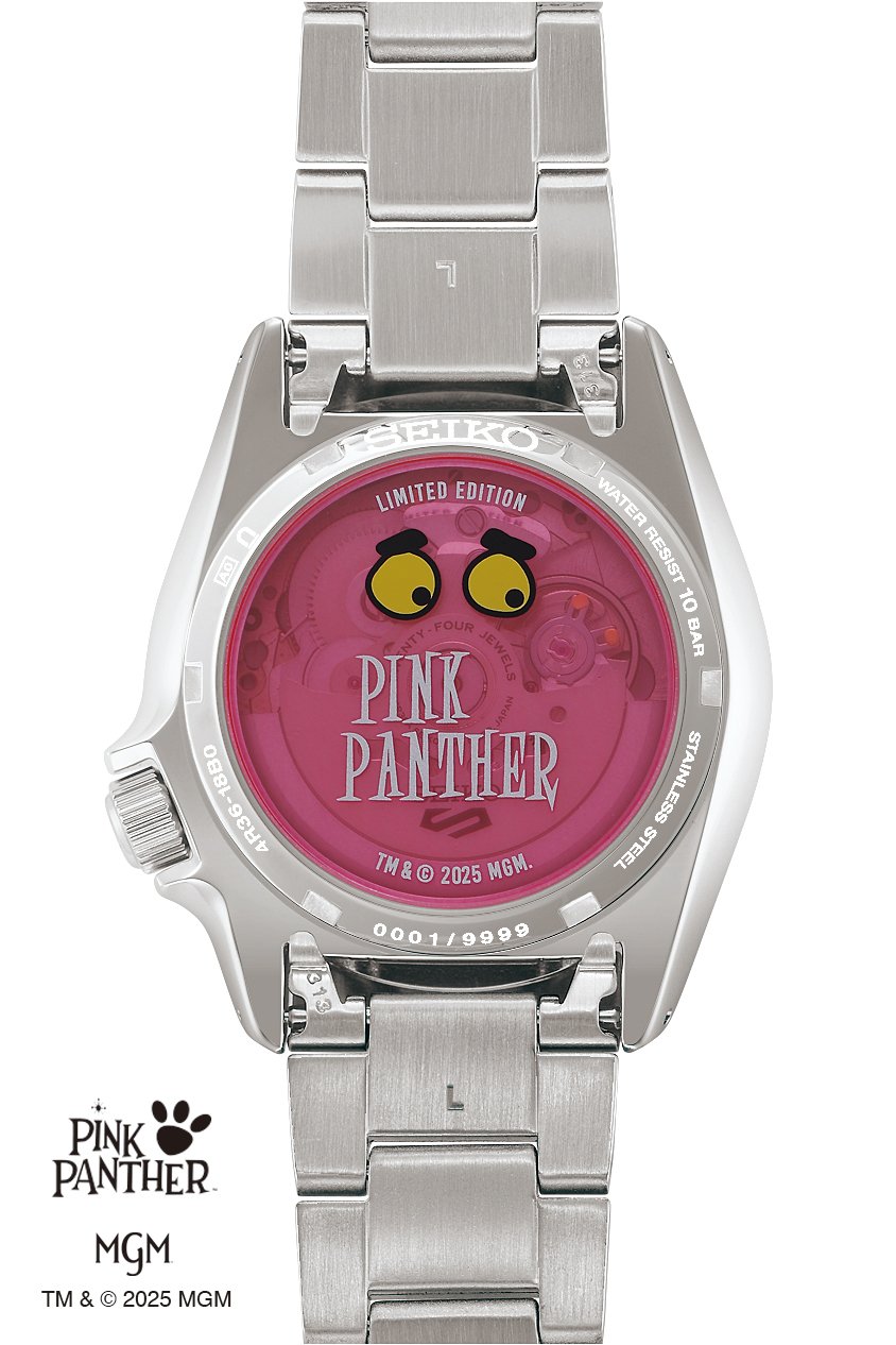 Seiko 5 Sports Pink Panther Limited Edition SRPM07 case back