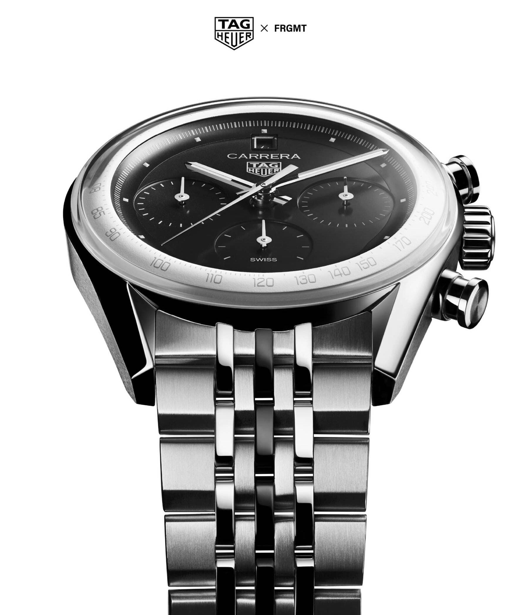 TAG Heuer Carrera Chronograph × Fragment Limited Edition tilted back