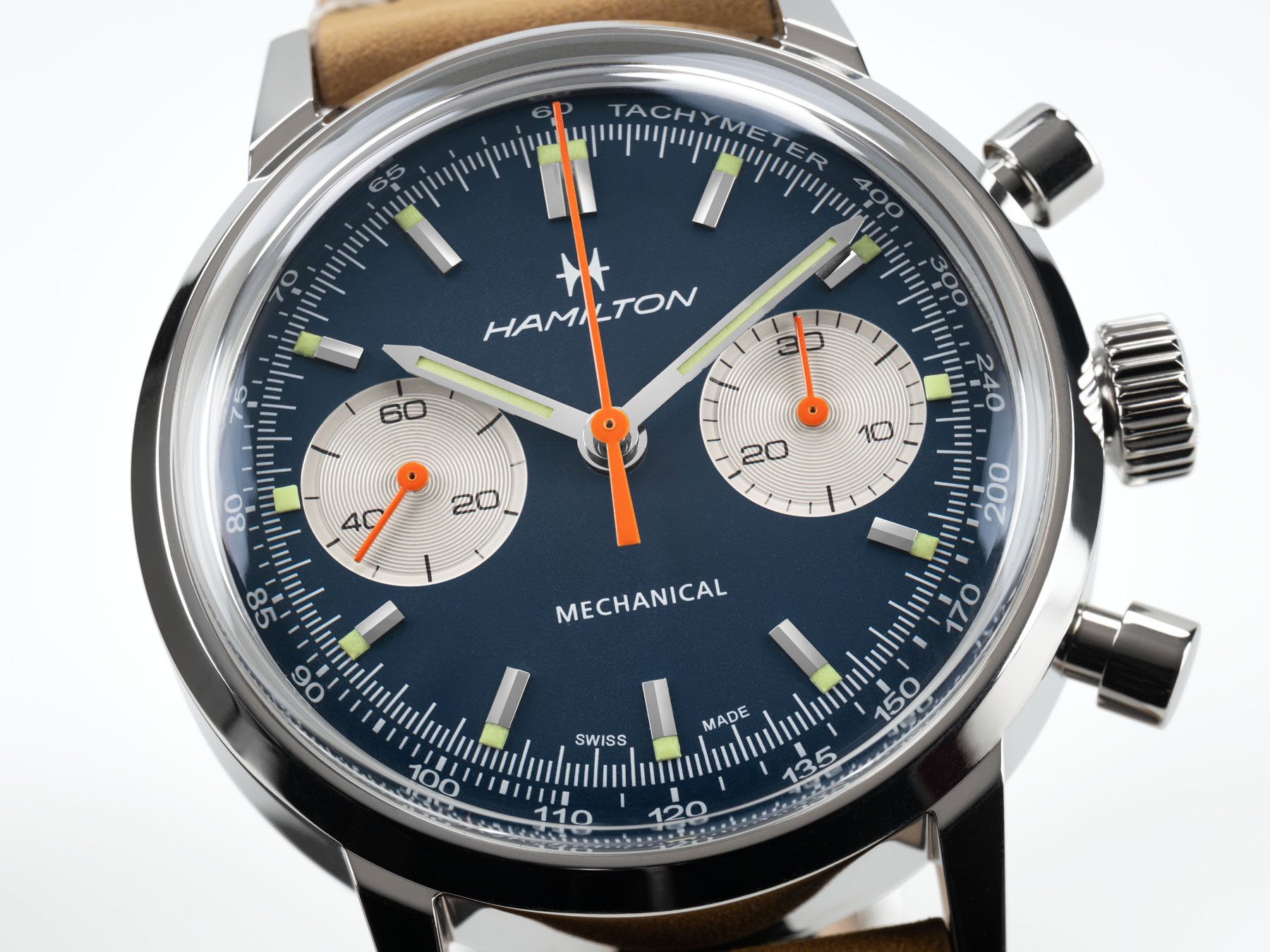 New: Hamilton Intramatic Chronograph In Green, Brown, And Blue