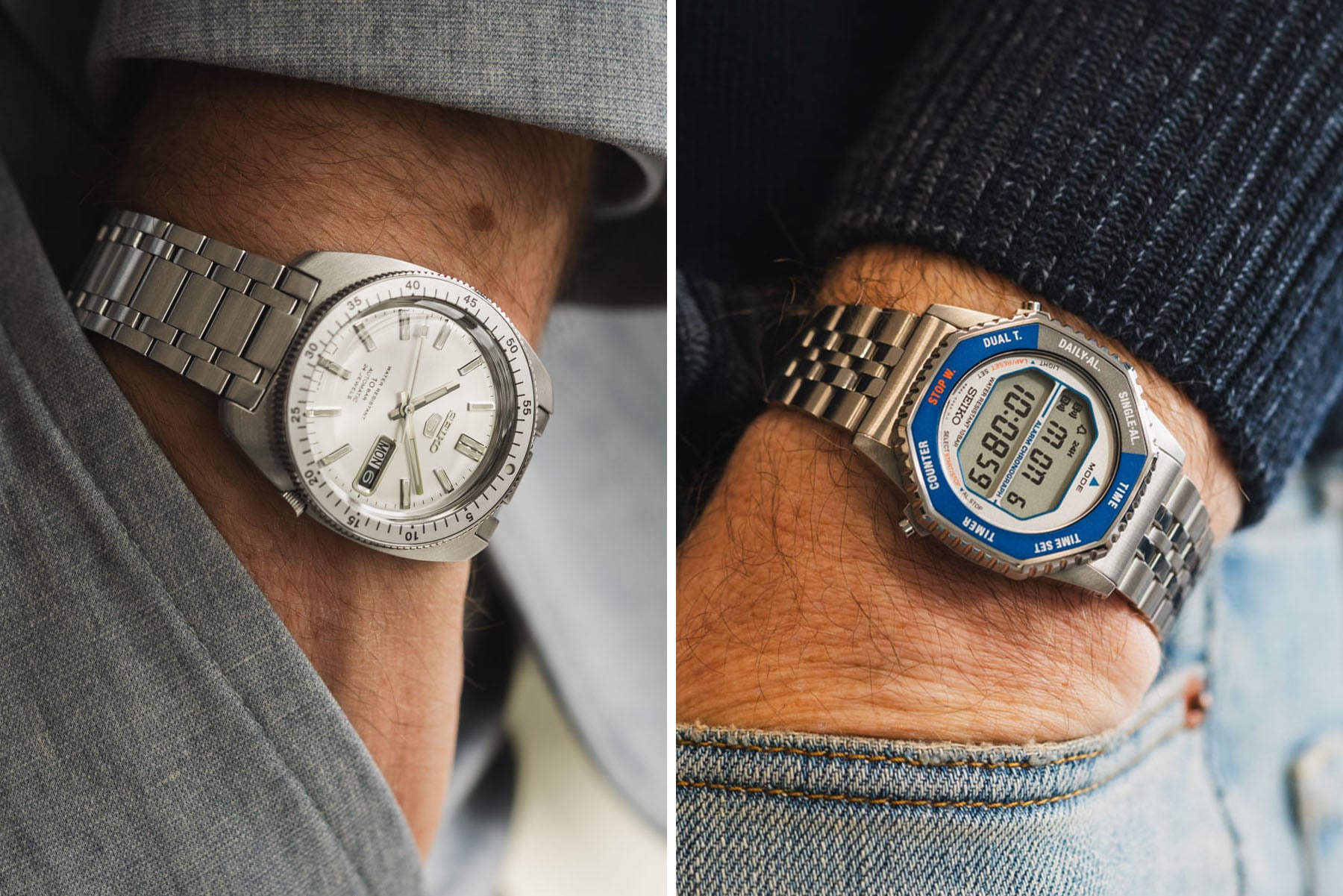 Sunday Morning Showdown: Seiko 5 “Gene Kranz” Vs. Seiko "Rotocall" Re-Editions
