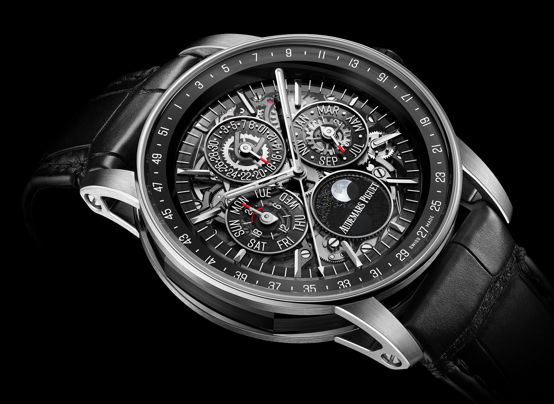 Audemars Piguet Code 11.59 Selfwinding Perpetual Calendar Openworked ref. 26443NB.OO.D002CR.01 diagonal view