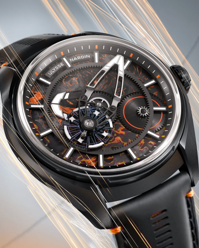 Close-up of the Ulysse Nardin Freak X Gumball 3000 – Edition 2