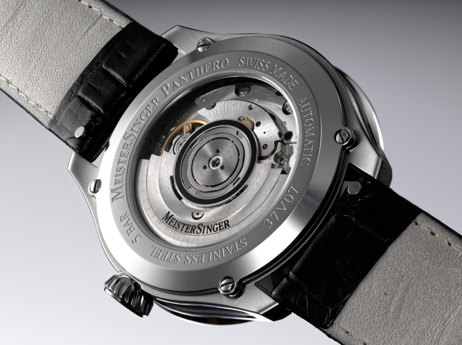 Case back of the MeisterSinger Panthero Jumping Hour