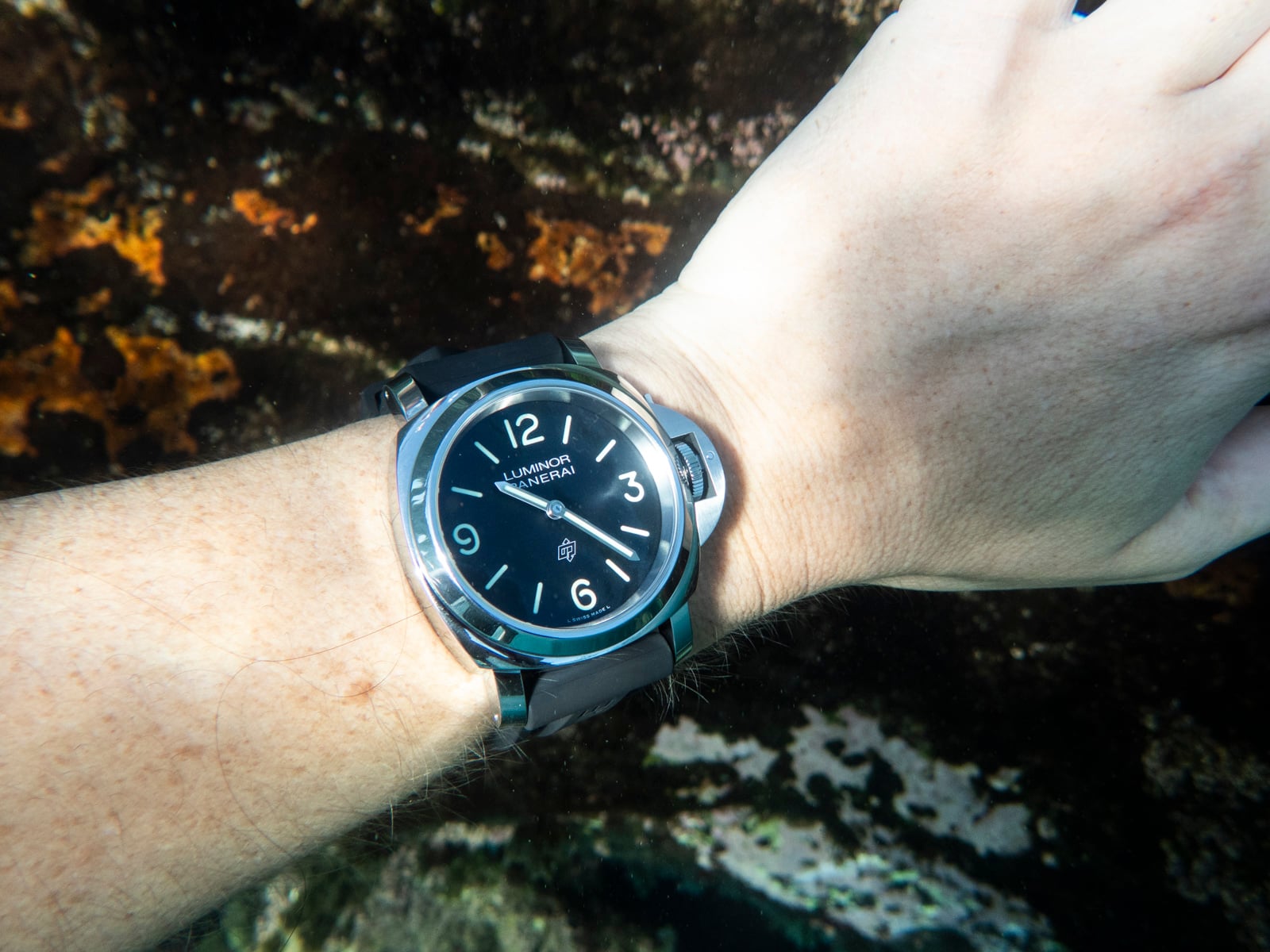 Panerai Luminor Base Logo PAM01086 wrist shot underwater