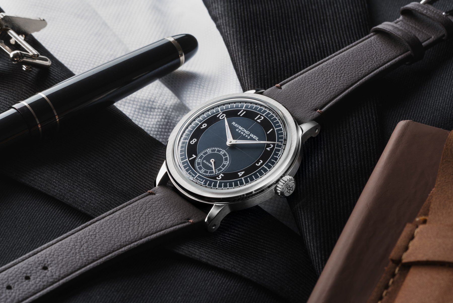 Raymond Weil Millesime Small Seconds in midnighjt blue and black