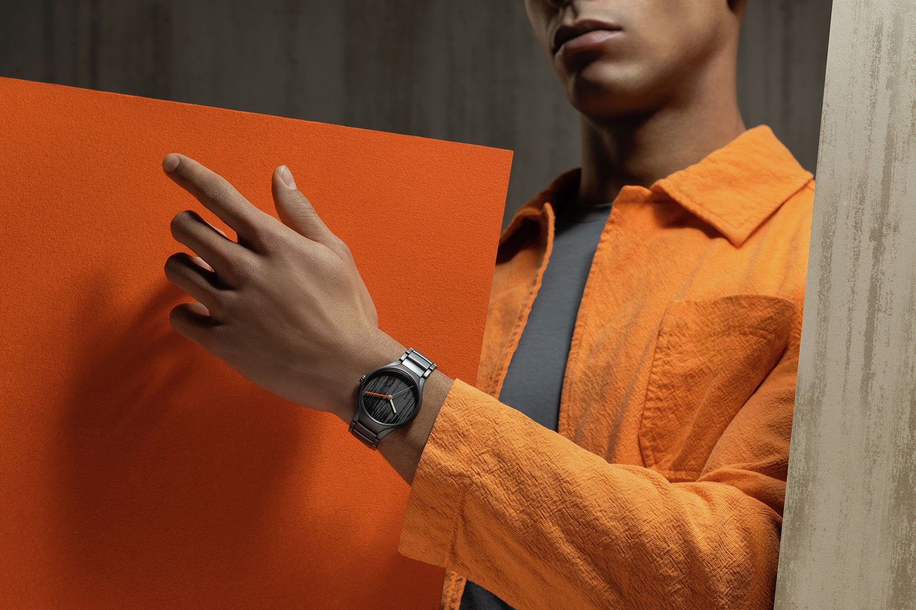 Iron Grey Rado True Round × Les Couleurs Le Corbusier Special Edition on wrist