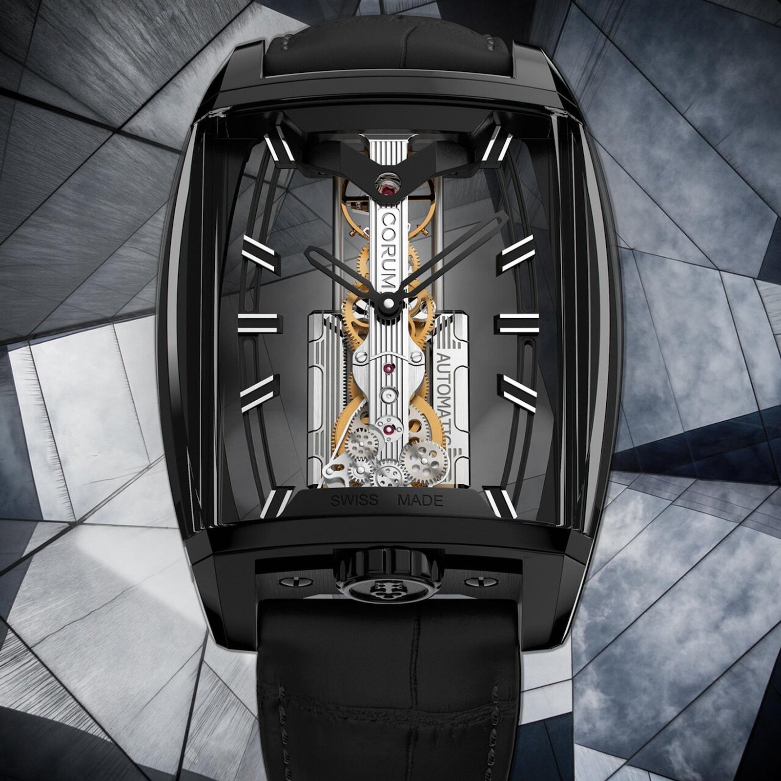 Corum Golden Bridge Avant-Garde Titanium head on