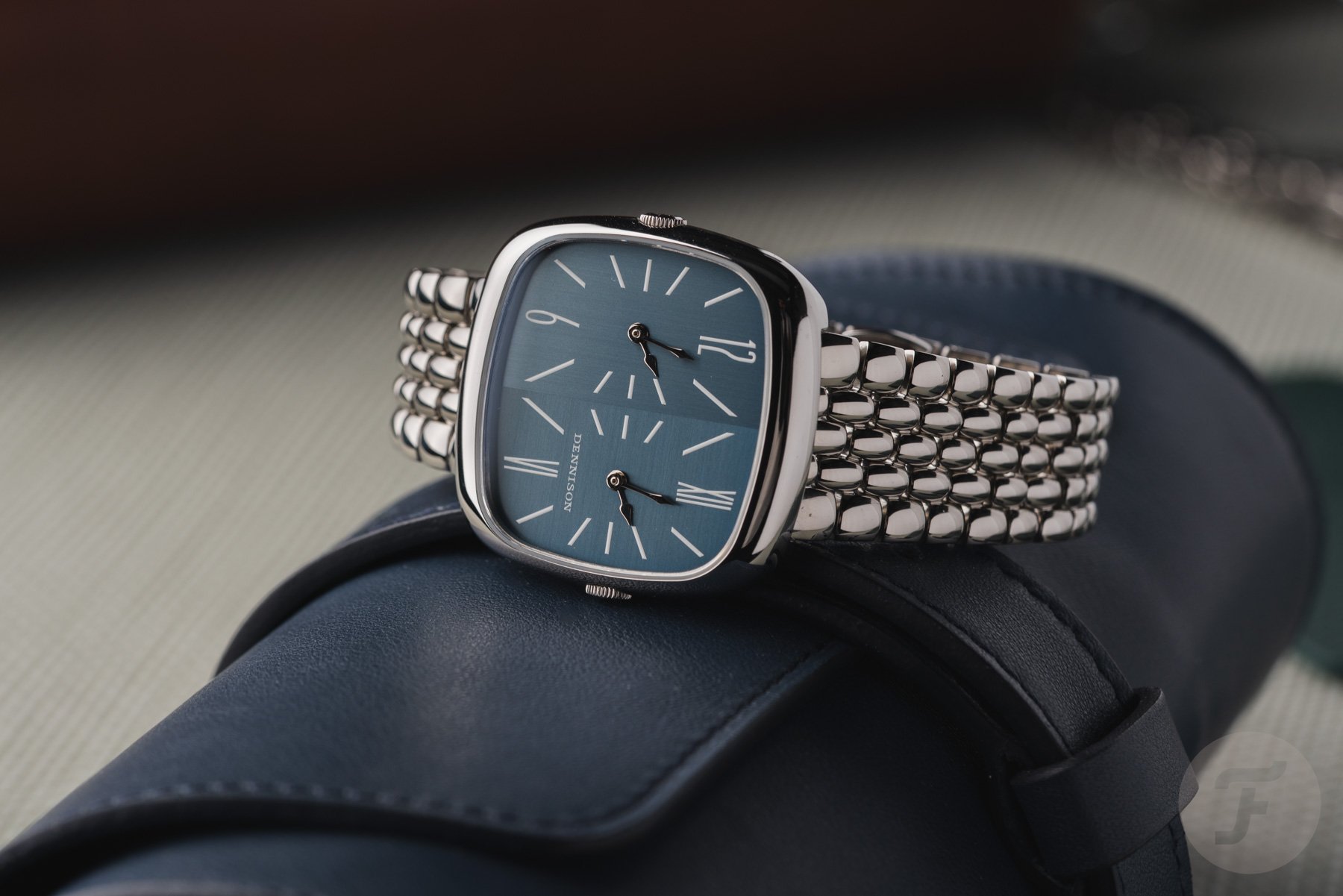 Blue Dennison ALD Dual Time “Shades” Dial on its side