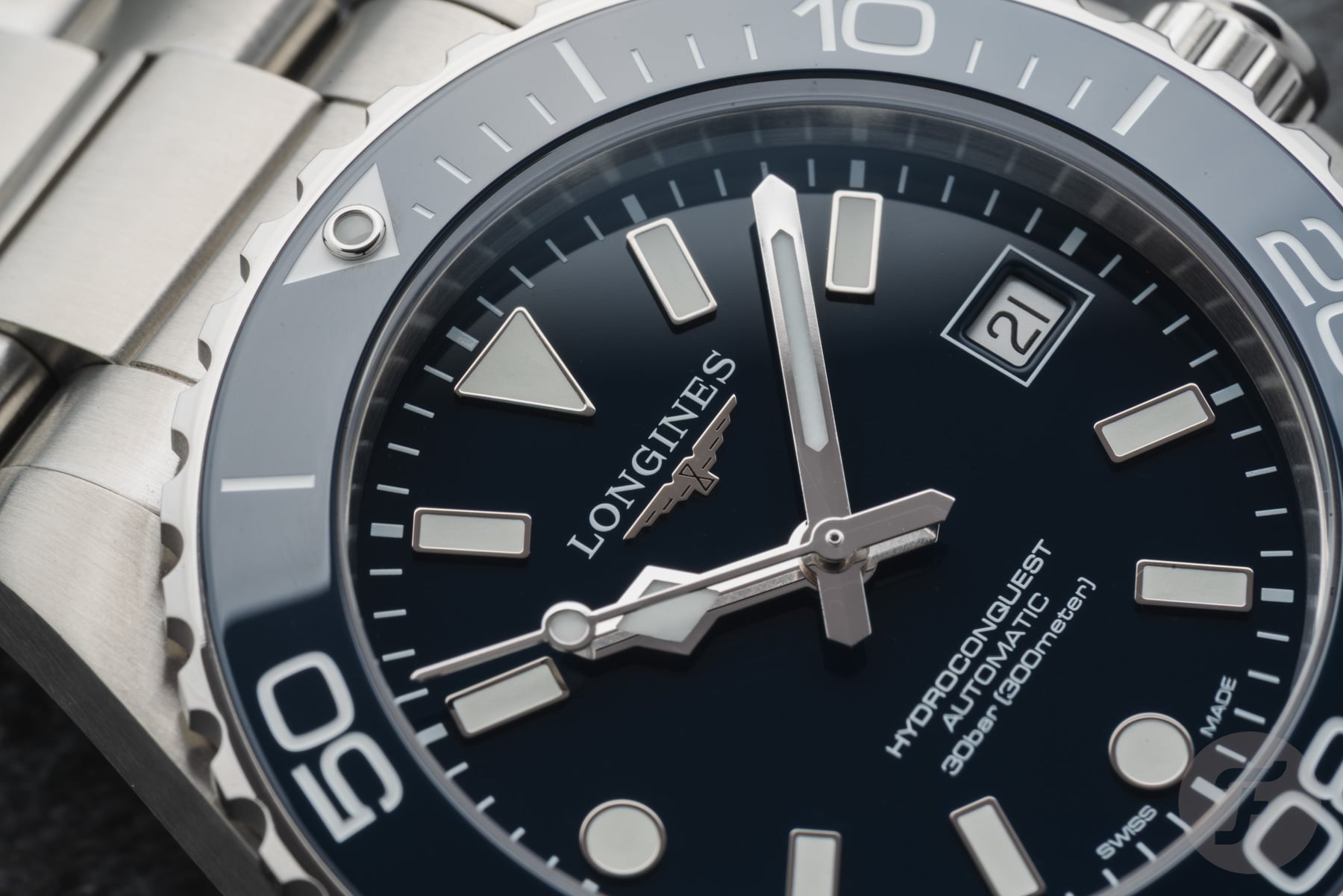 Longines Hydroconquest dial up close