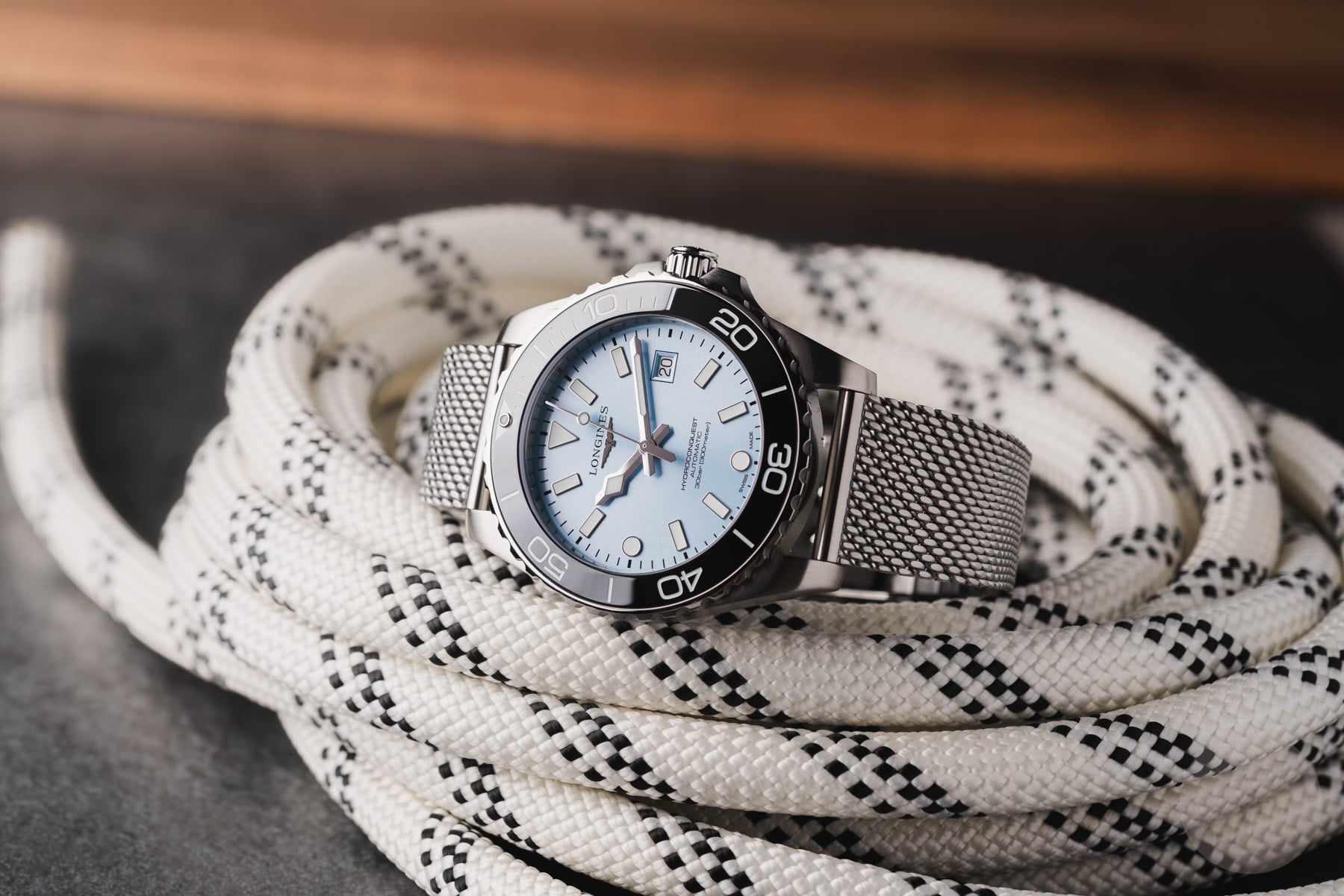 Longines Hydroconquest on a rope