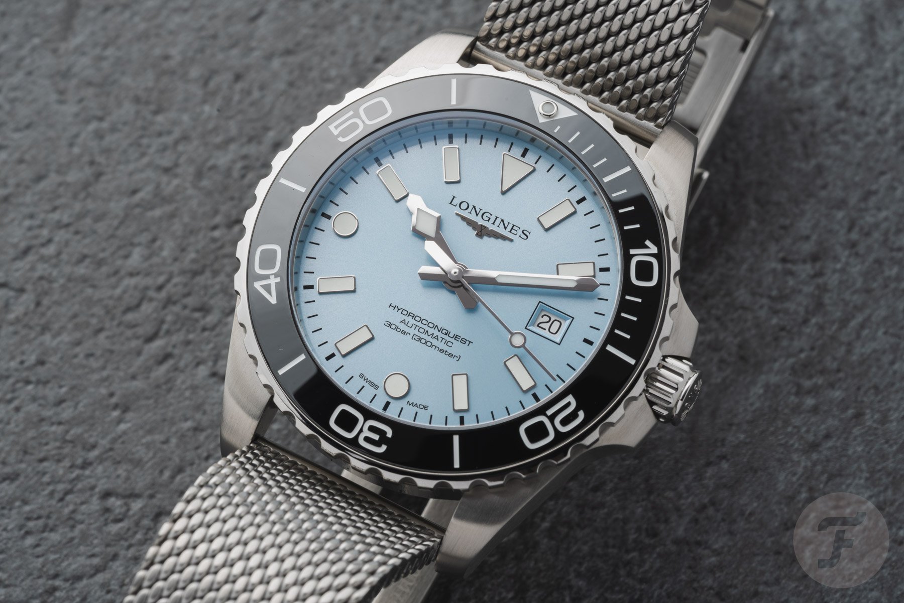 Longines Hydroconquest frosted blue sunray