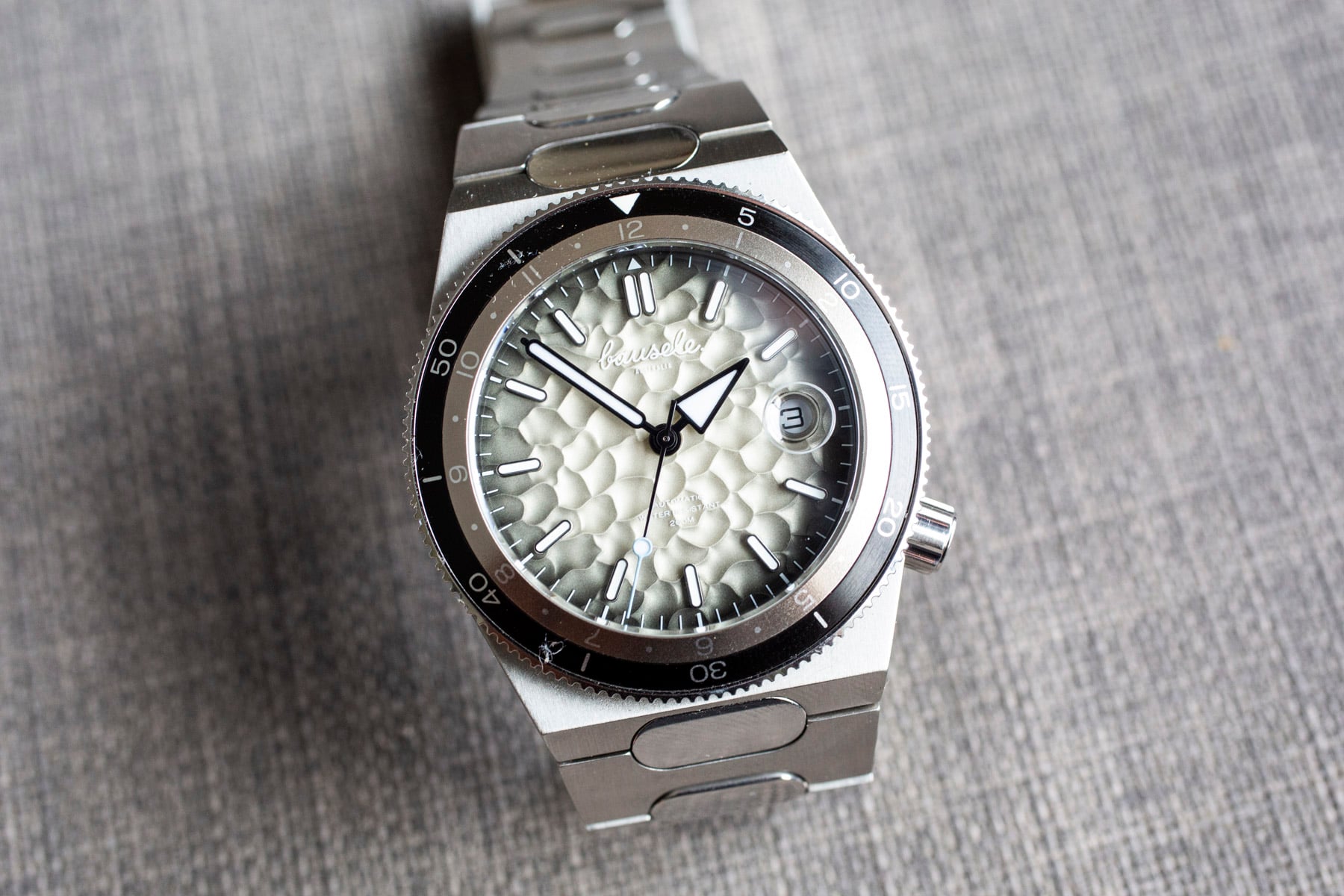 Bausele Elemental Coorong Mist propped up on its bracelet