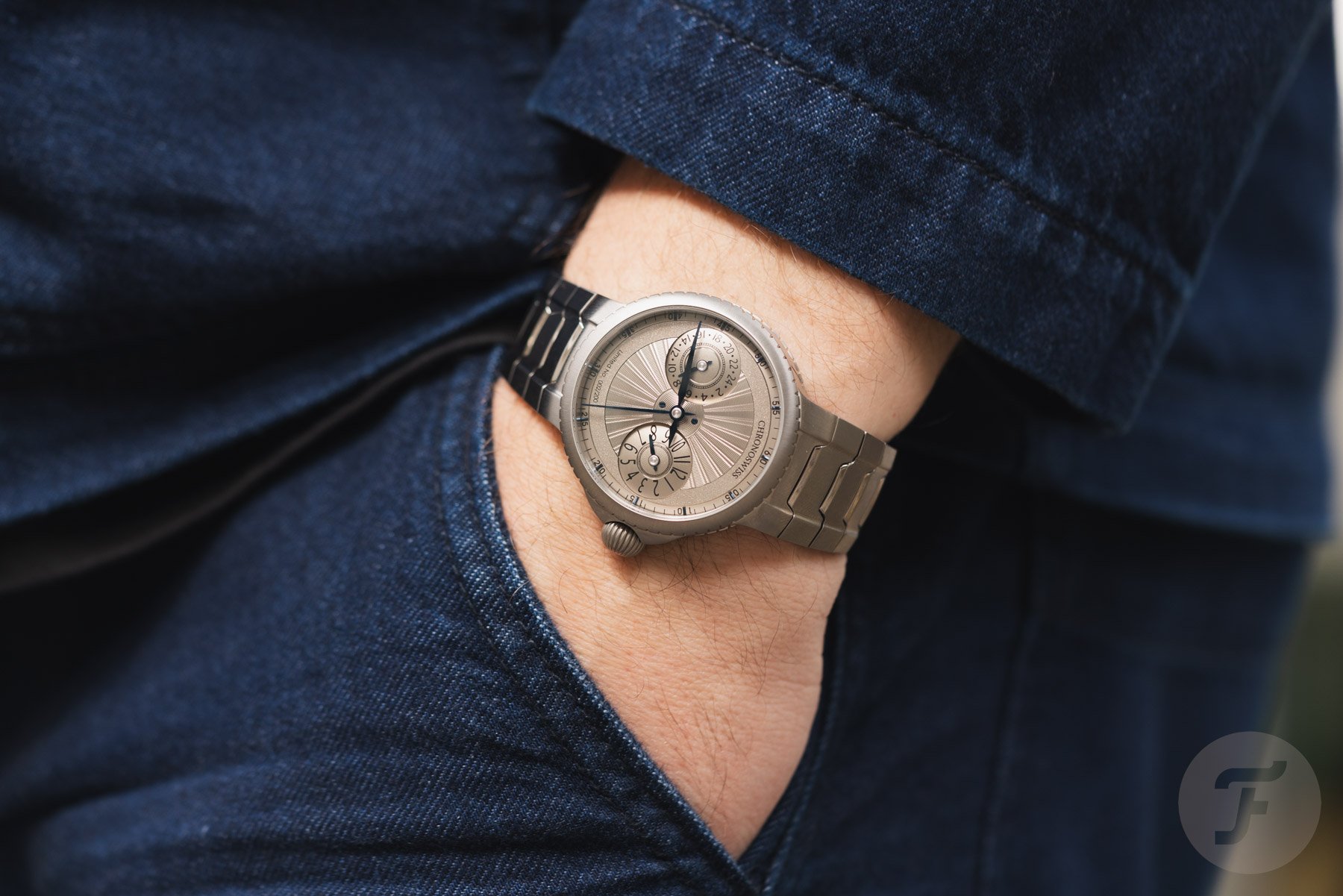 titanium Chronoswiss Pulse GMT pocket shot