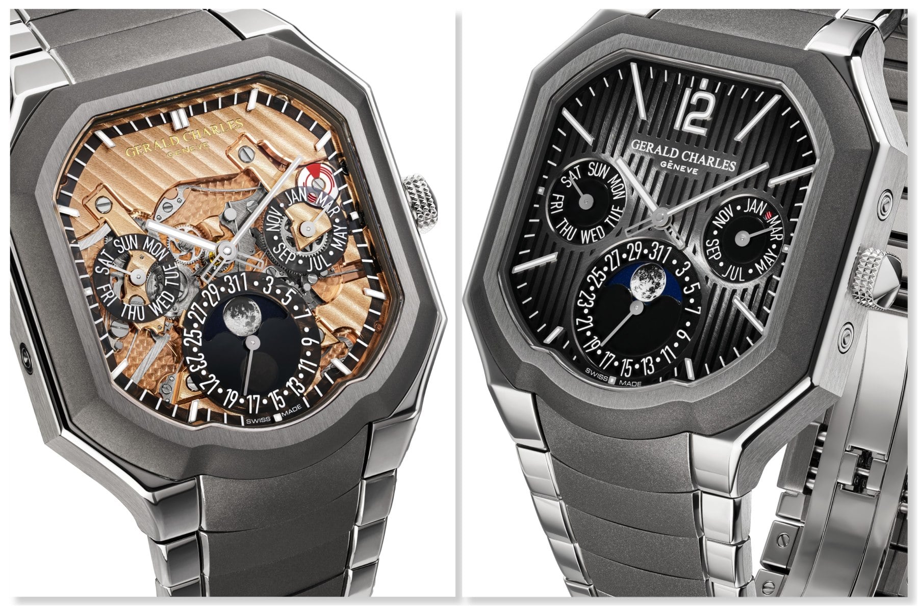 Two versions of the Gerald Charles Masterlink Perpetual Calendar