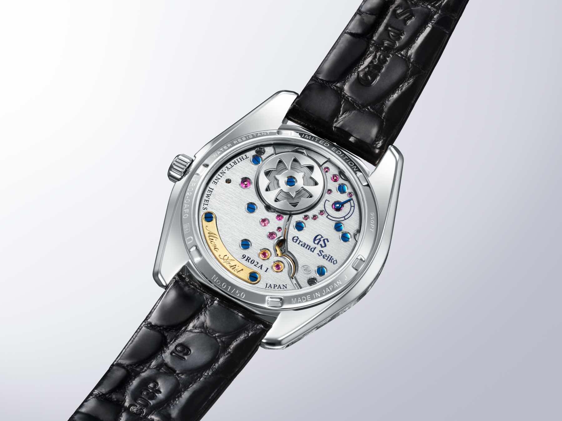 Grand Seiko Spring Drive SBGZ011 “Mystic Waterfall” case back and movement