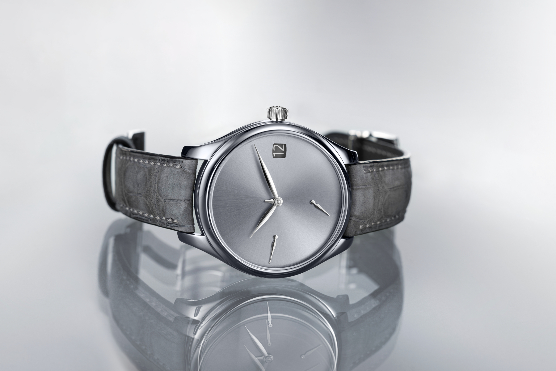 H. Moser & Cie Endeavour Perpetual Calendar Concept Tantalum on its side, crown up