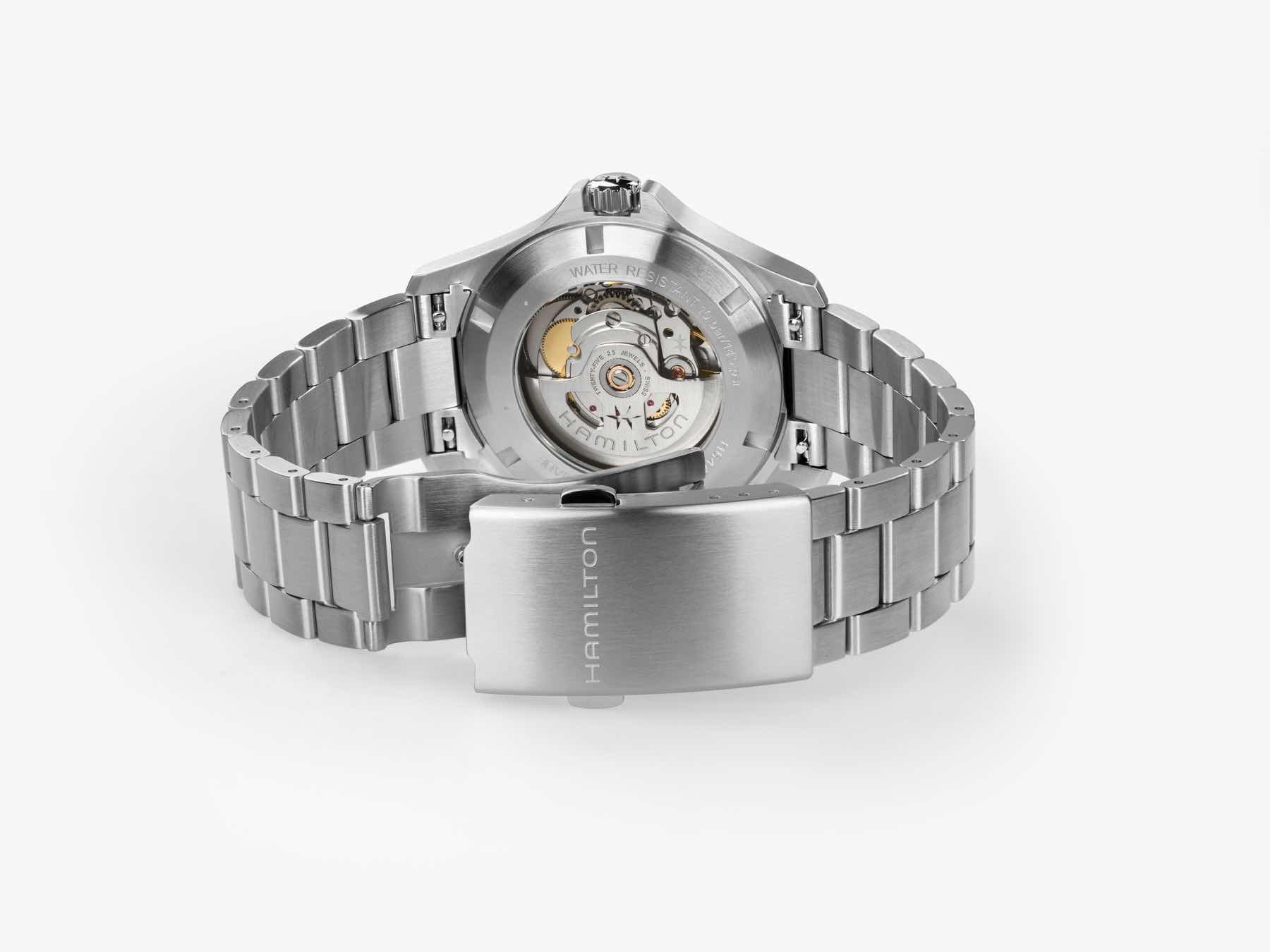 Hamilton Khaki Field King Day-Date Automatic case back and bracelet