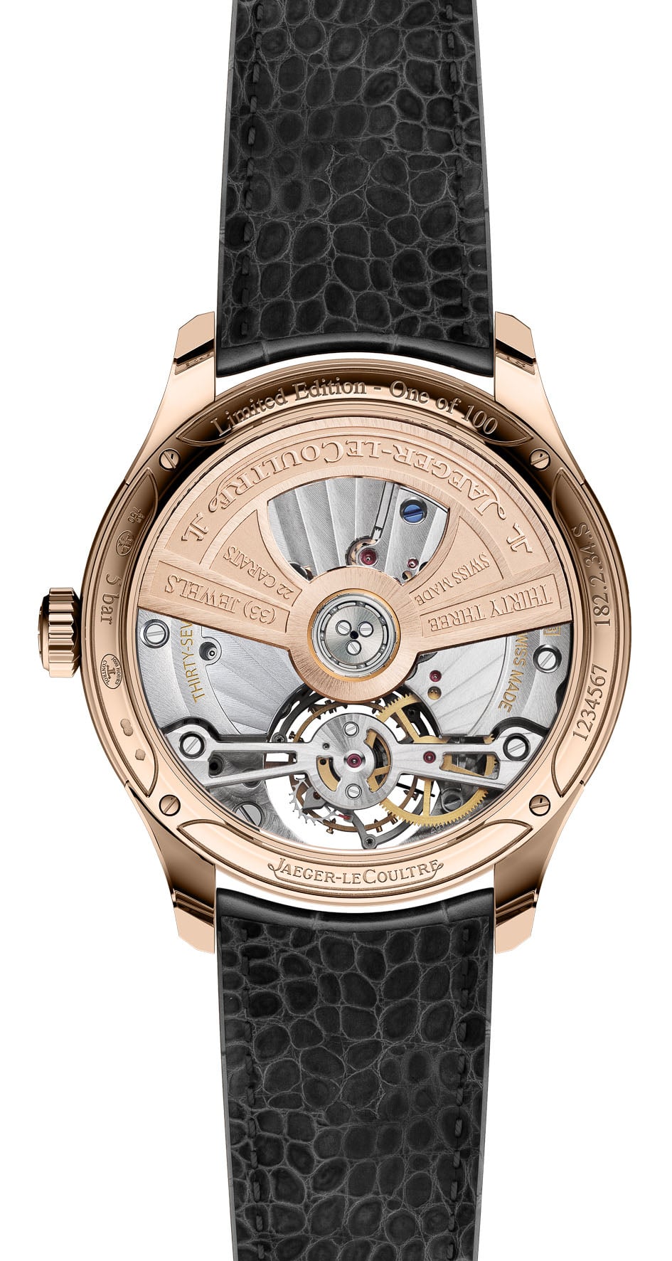 Jaeger-LeCoultre Master Grande Tradition Tourbillon Jumping Date case back and movement