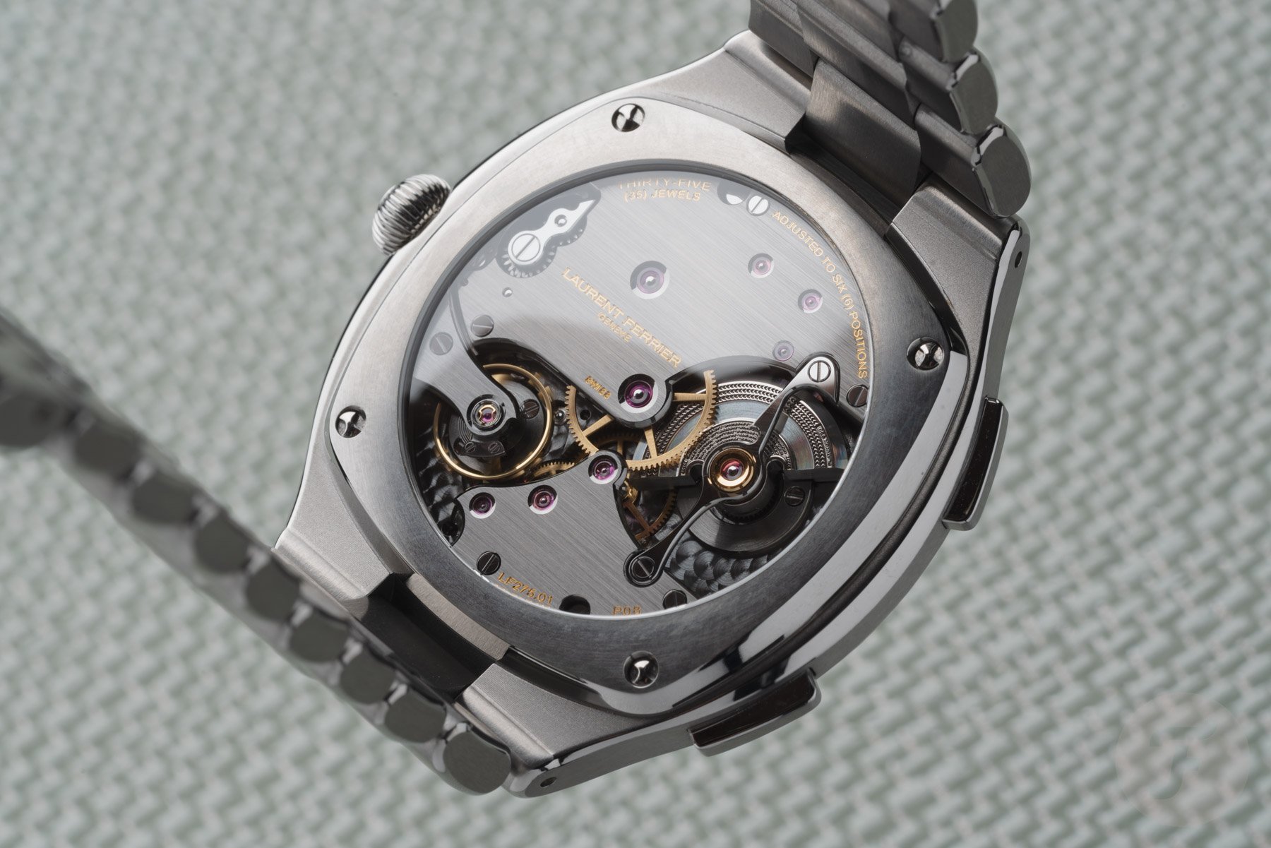 Laurent Ferrier Sport Traveller case back and movement