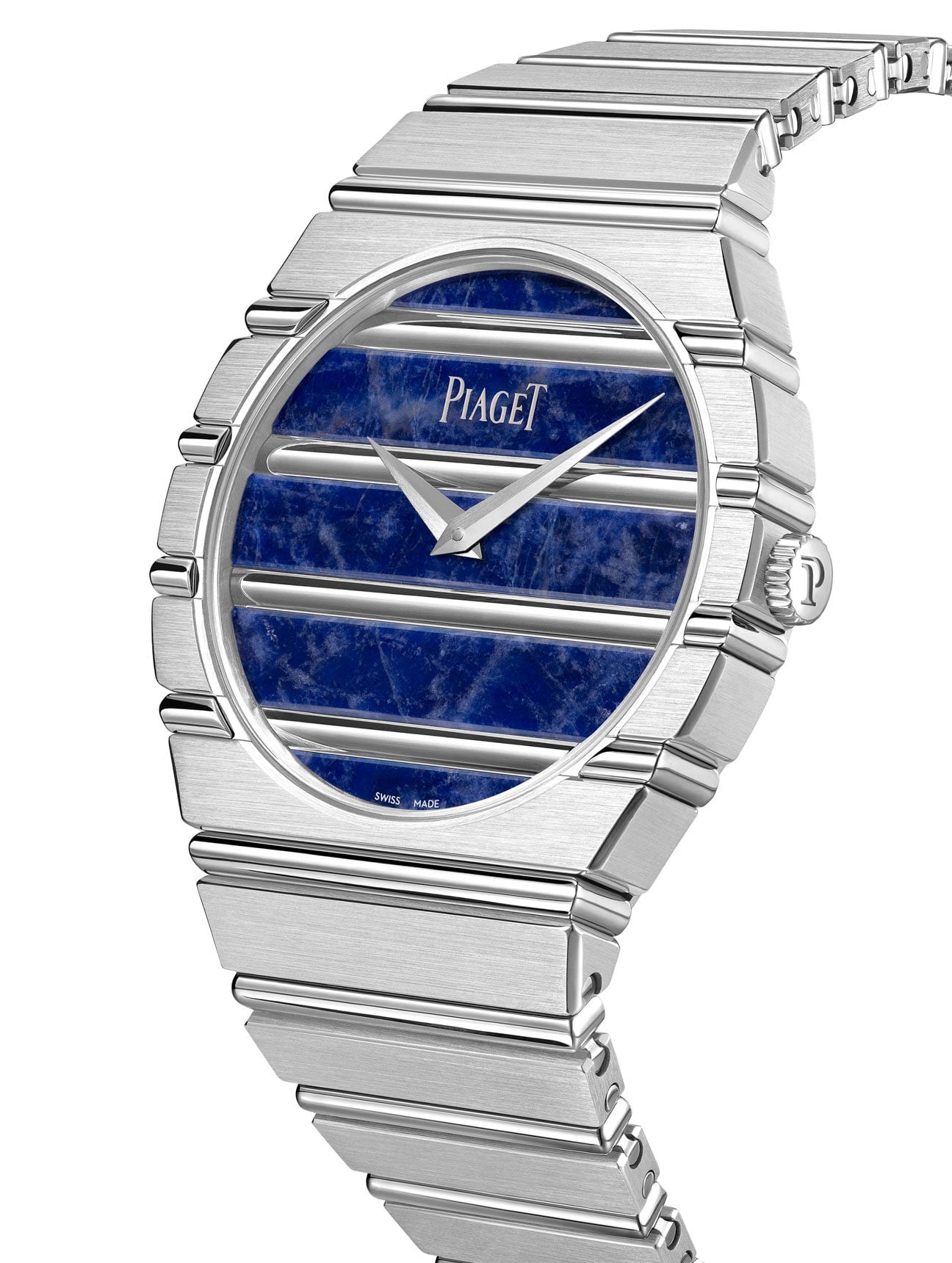 Piaget Polo 79 with sodalite dial, upright and tilted