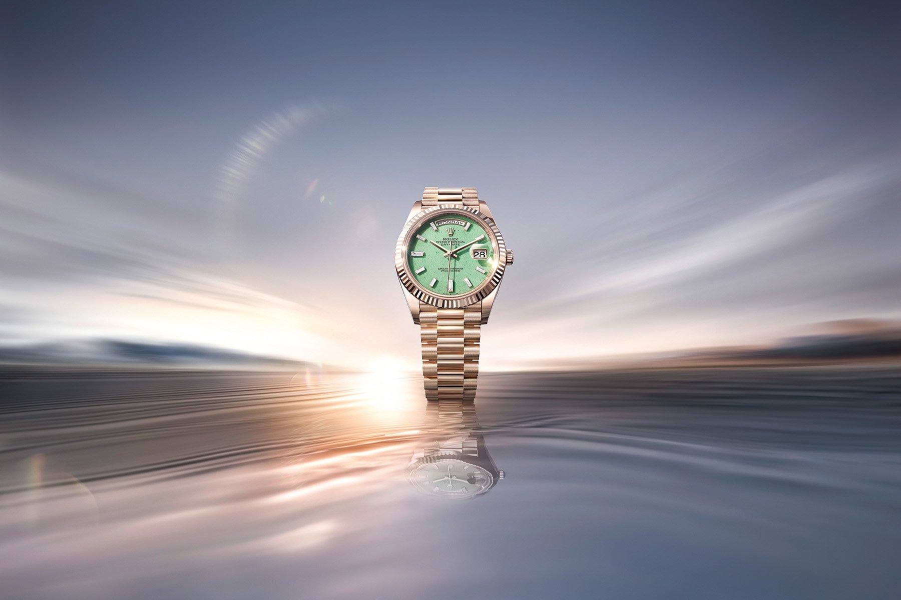 Jubilee gold Rolex Day-Date 40 ref. 228235JG head on