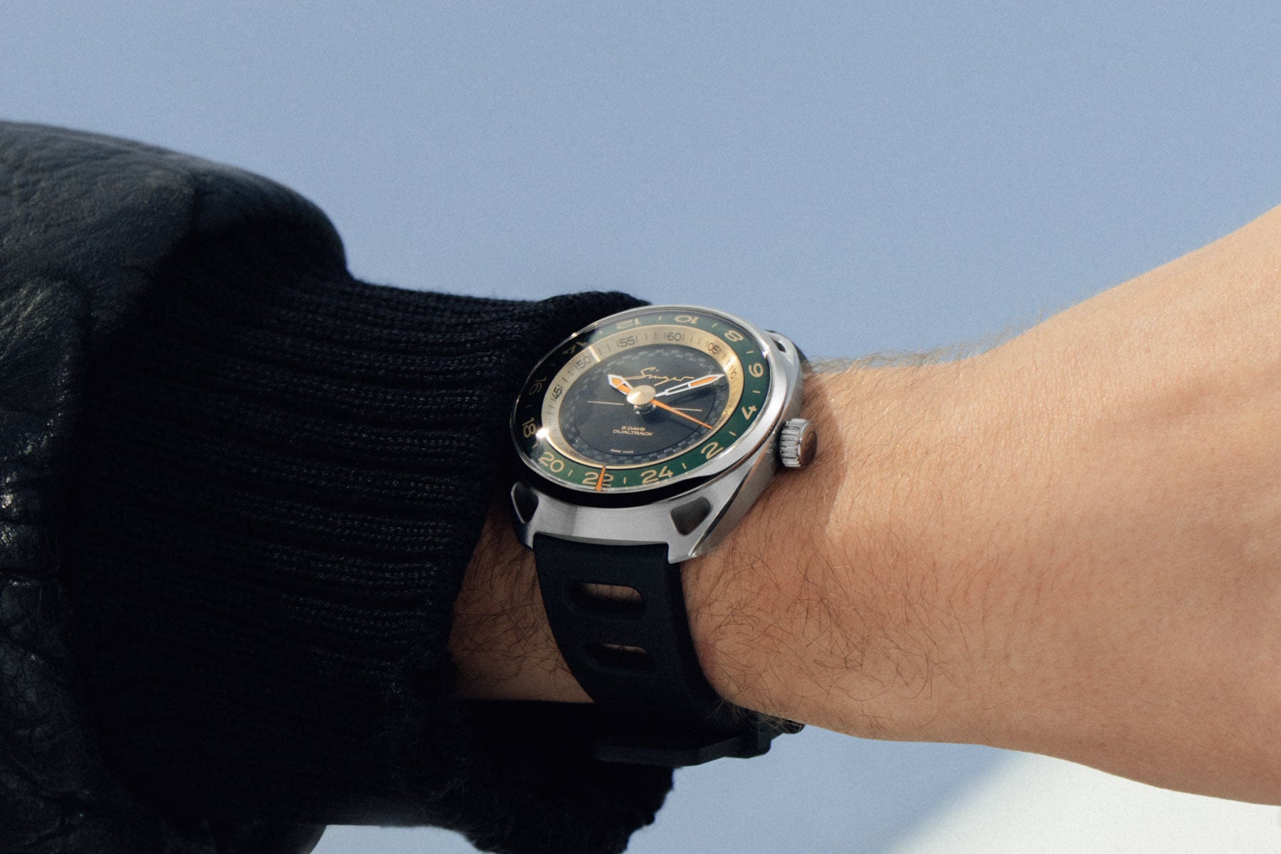 Singer Reimagined DualTrack on wrist, header image