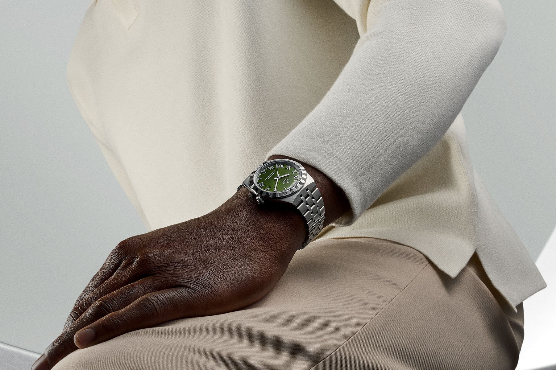 40mm green-dial Tudor Royal on man's wrist