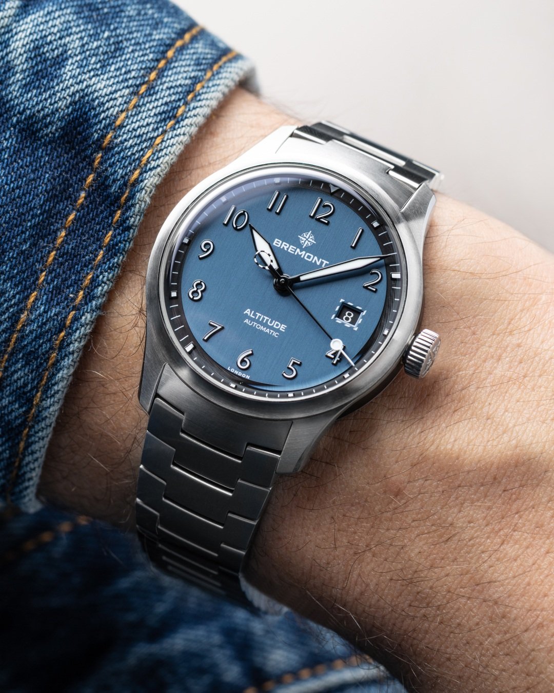 Bremont Altitude 39 Date Air Force Blue on the wrist