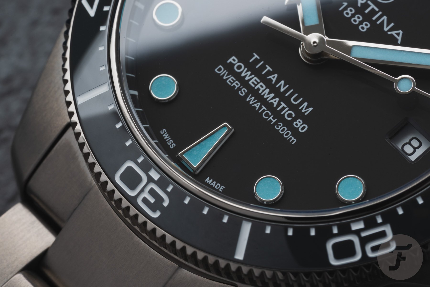 Certina DS Action Diver 38mm Titanium bezel and indexes